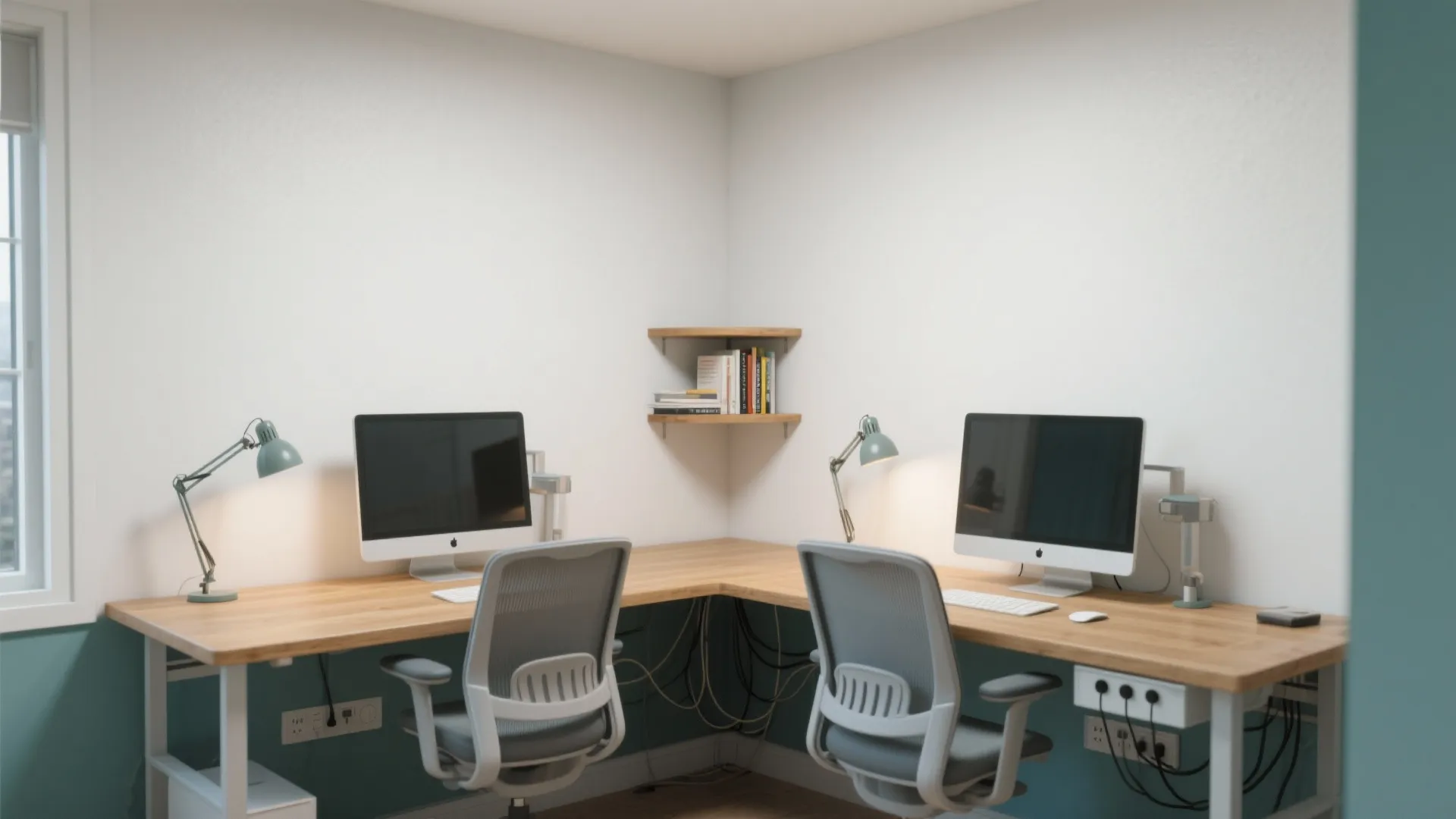 An L-Shaped Desk for Two (Without Clutter)