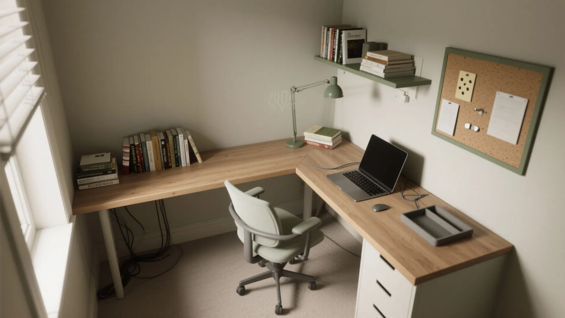 [Section: Inspiration 3] Corner-smart L-shaped desk for workflow