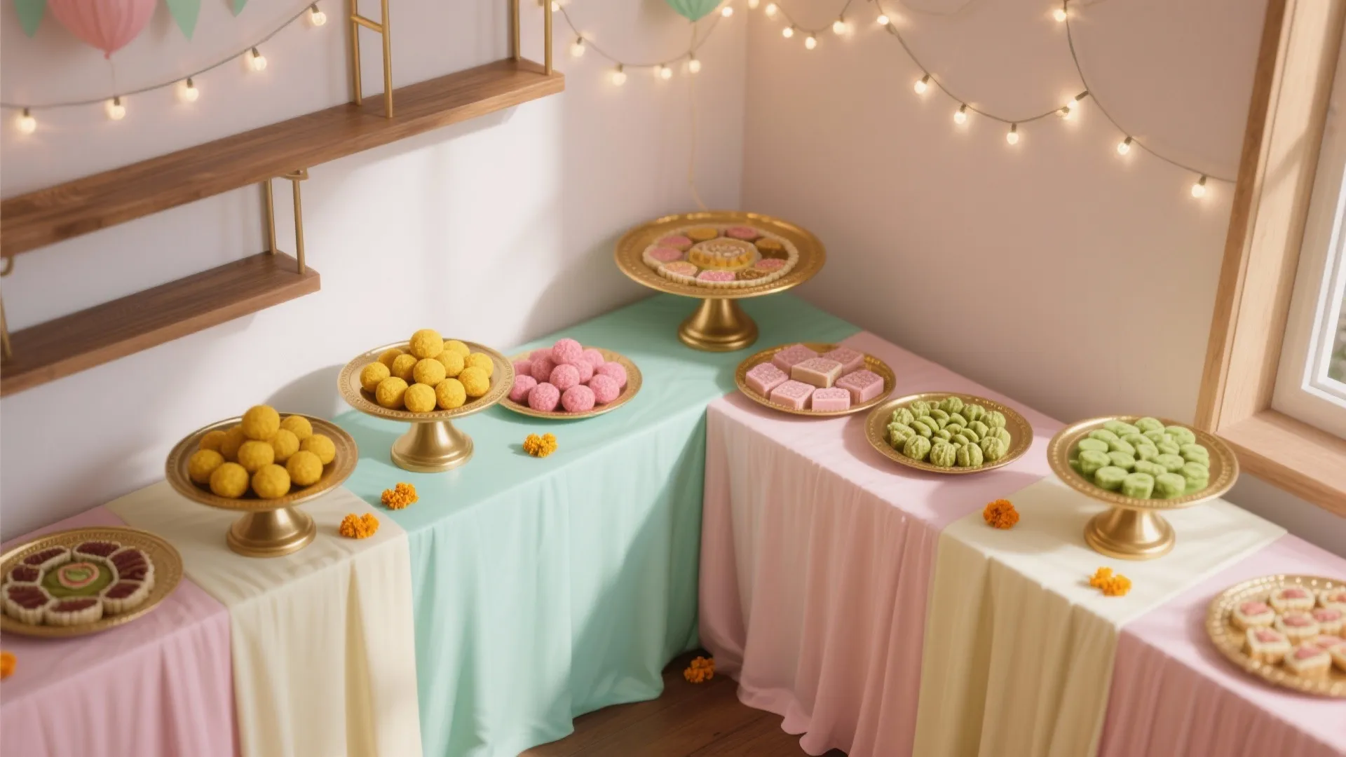 Compact L-Shape Dessert Station for Apartments