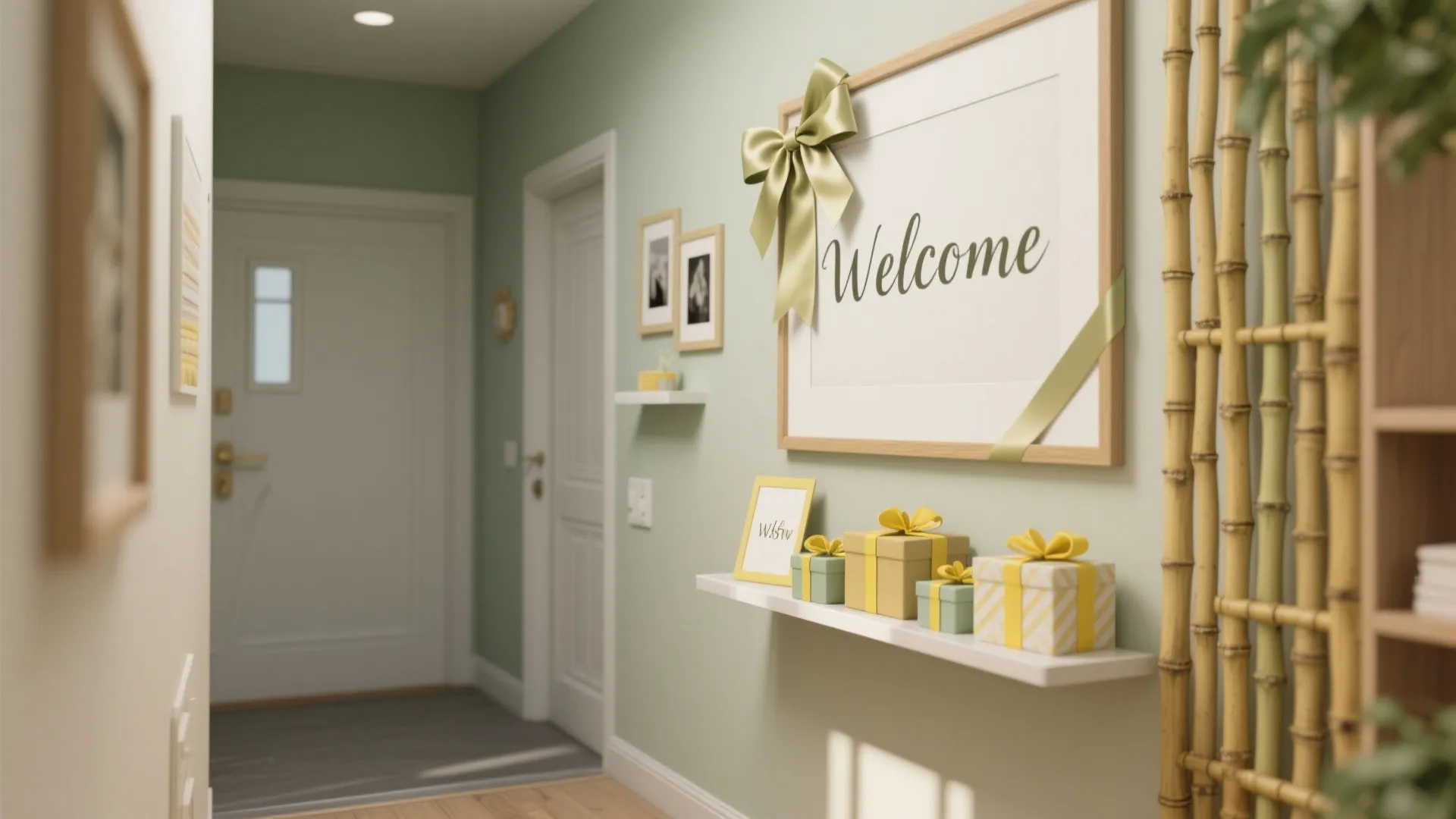 3) L-Shaped Entry Styling with Bangle Welcome Sign