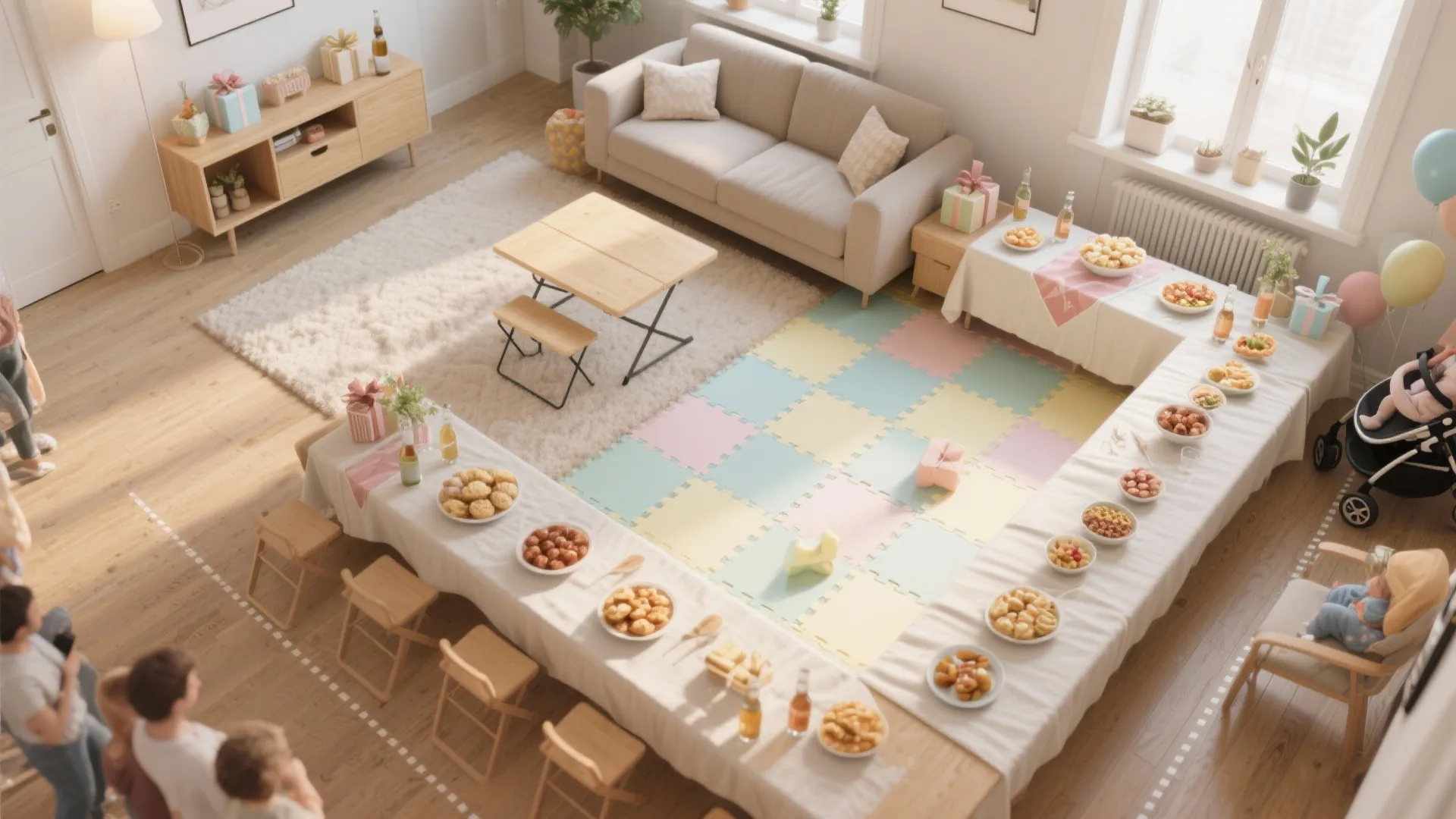 L-Shaped Food and Flow Setup