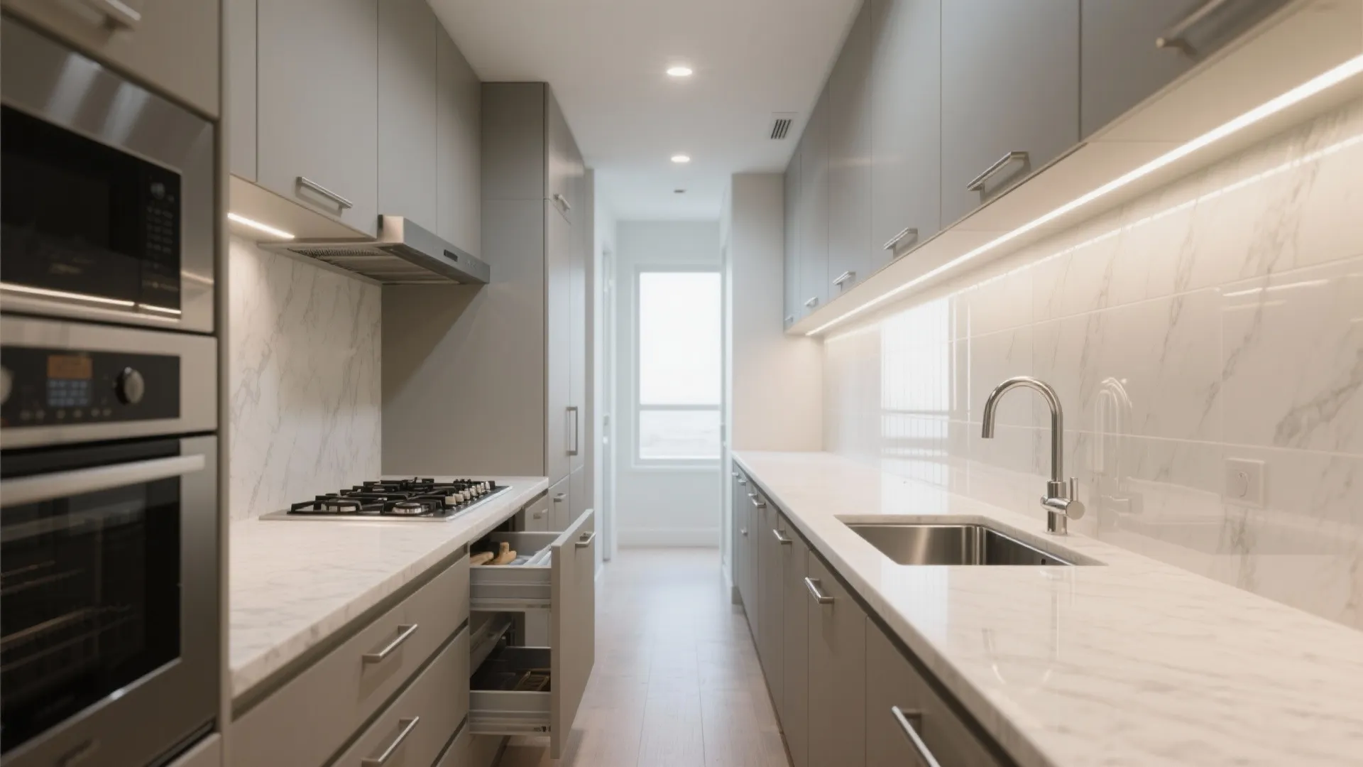 A modular L-shape for the galley kitchen