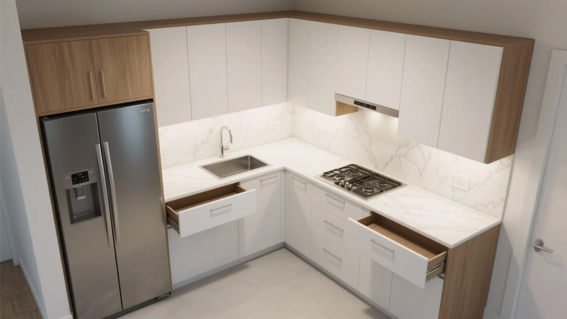 Galley or L-shaped kitchen efficiency
