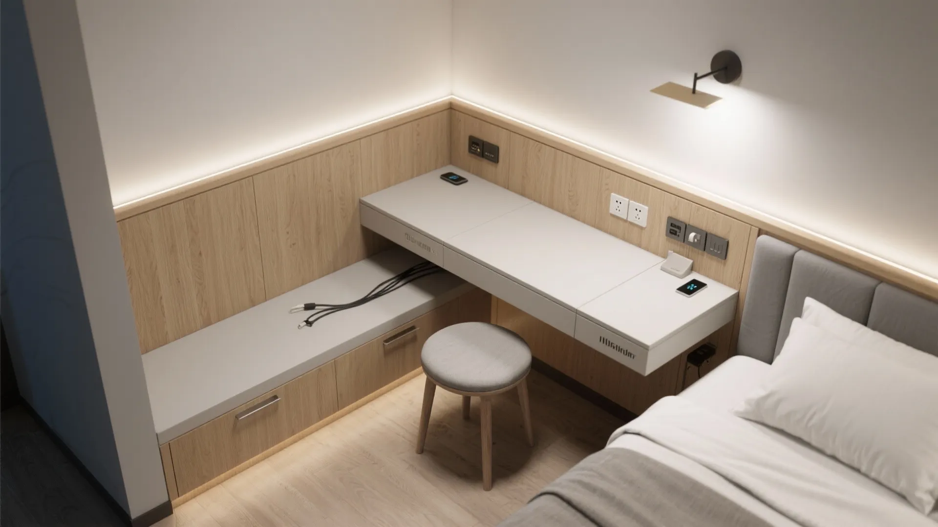 L-Shaped Headboard-Desk Combo That Works Hard