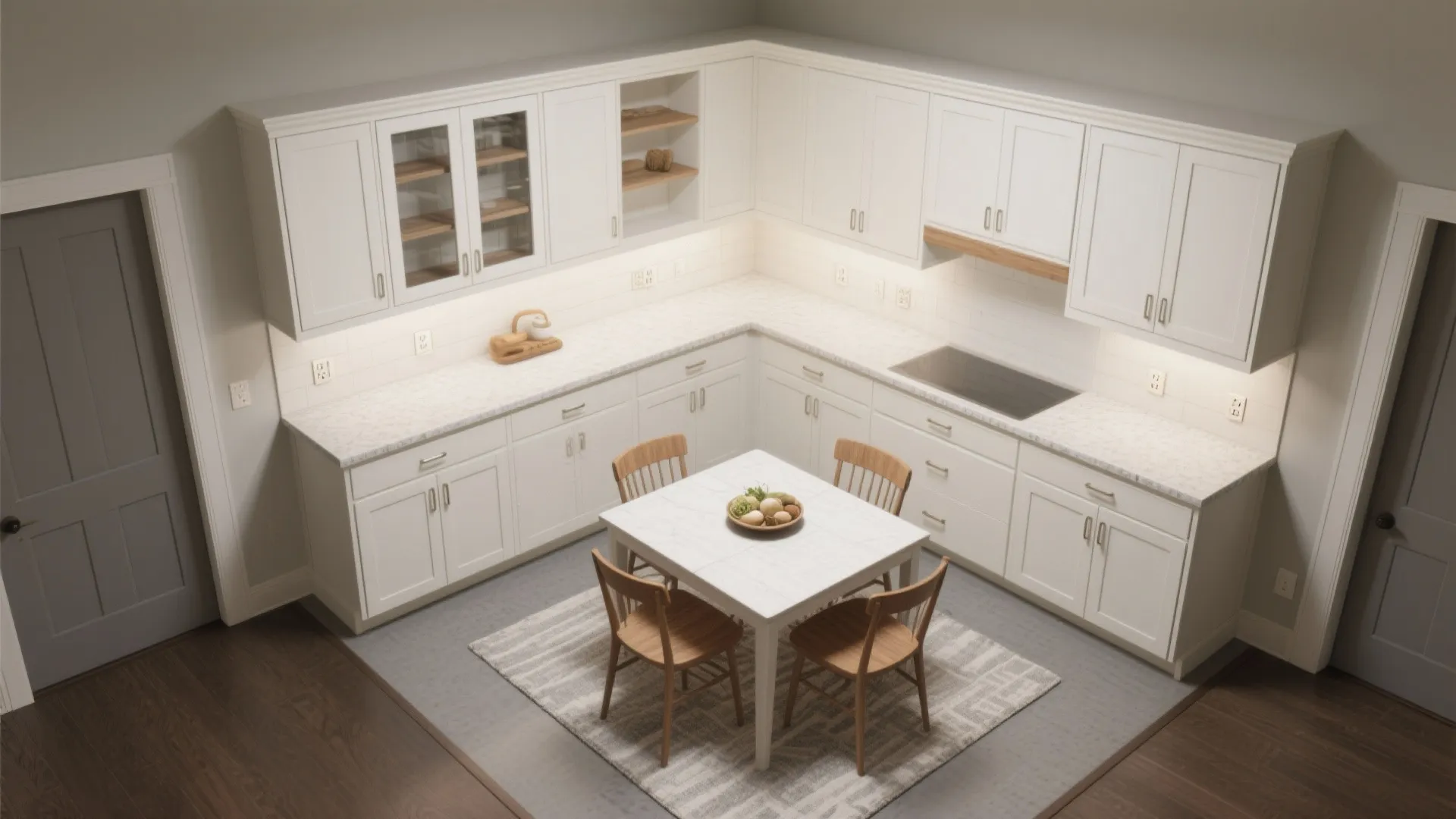 L-Shaped Built-In Hutch for Corners