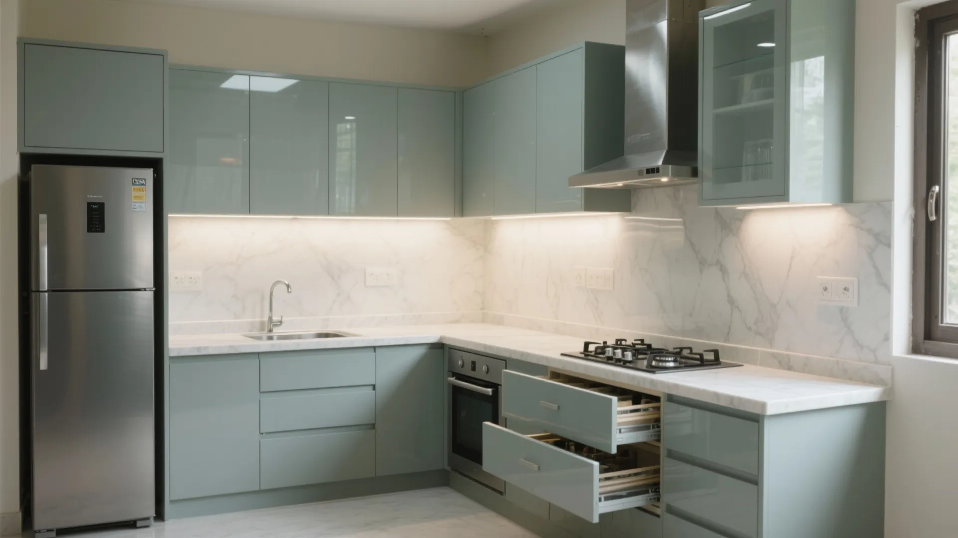 L-Shaped Kitchen That Frees Counter Space