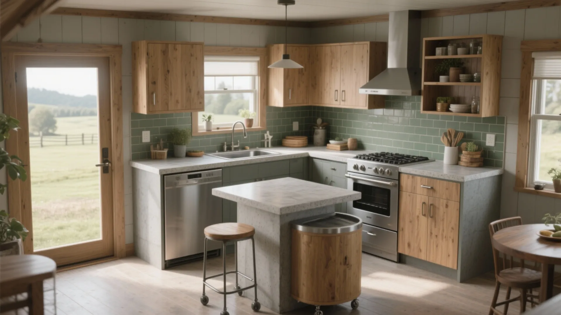 Compact L-Shaped Kitchen and Tough Finishes