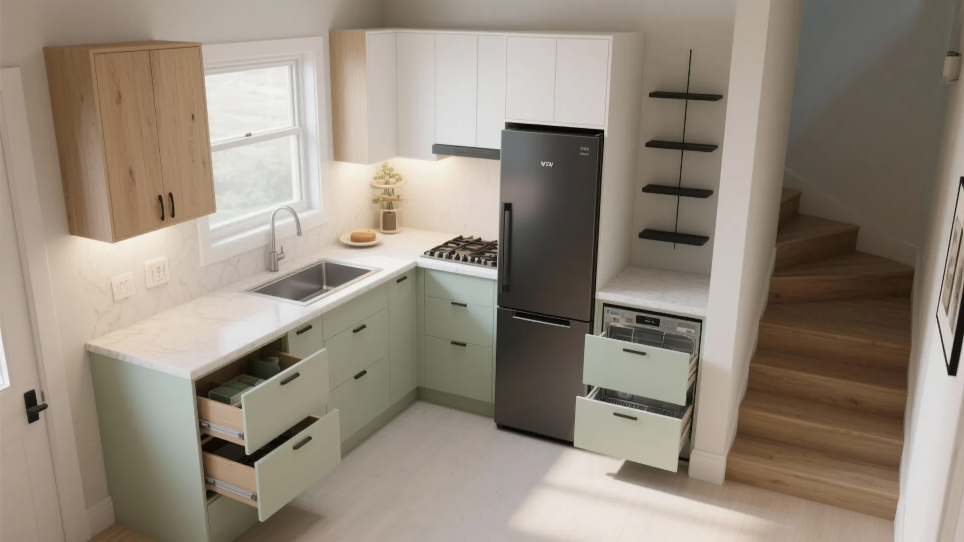 3) A compact kitchen that behaves like a big one