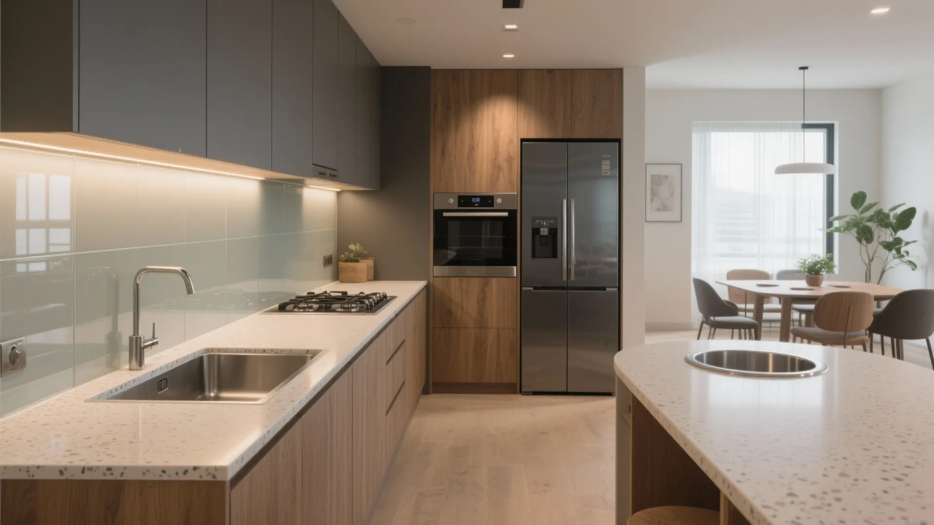 L-shaped kitchen that maximizes counters