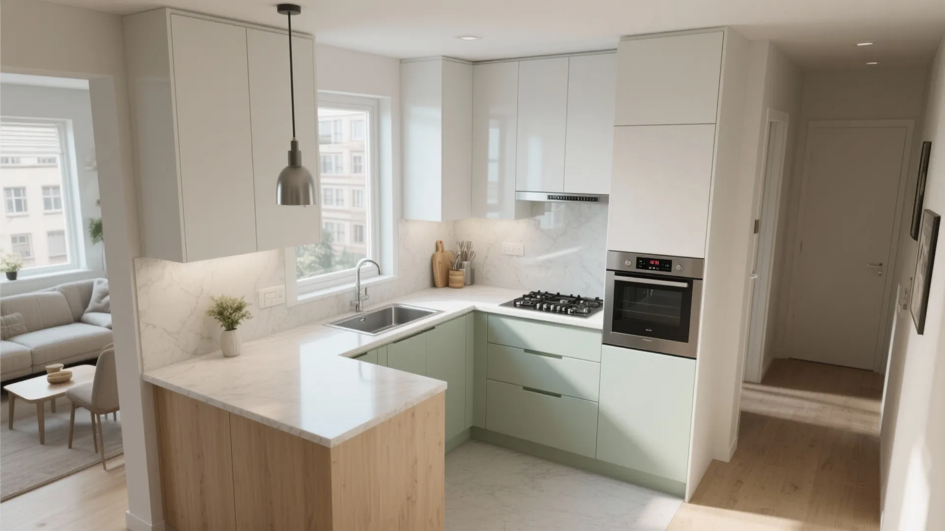 L-Shaped Kitchen that Anchors the Home