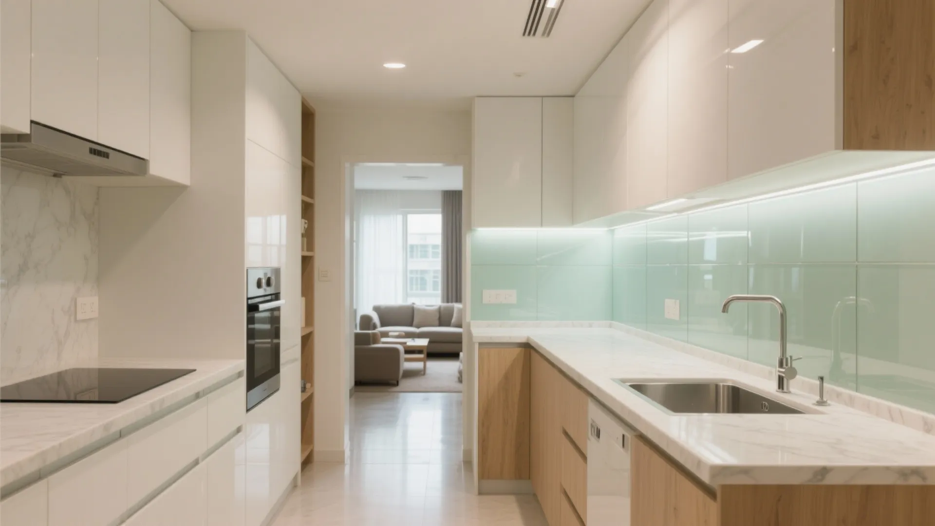 Light-Reflecting Modular Kitchen With a Quiet, Efficient Core