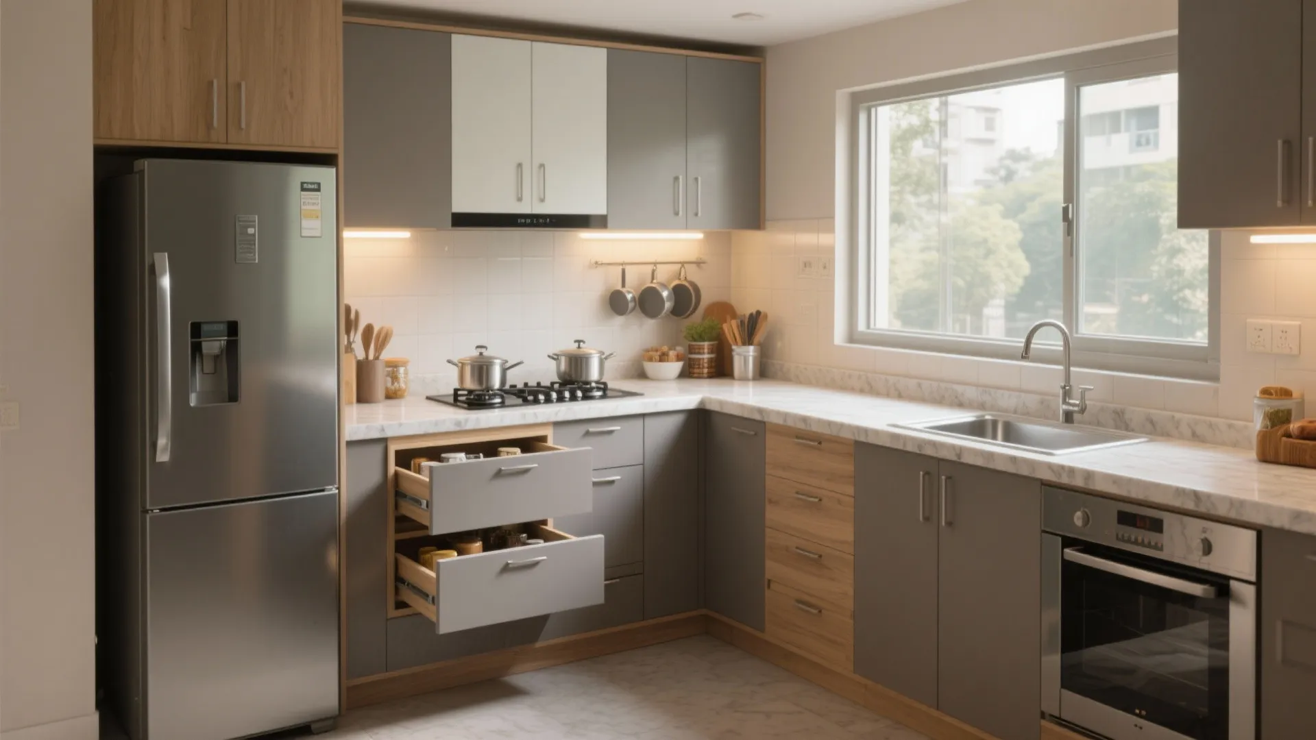 An L-Shaped Kitchen That Works Hard