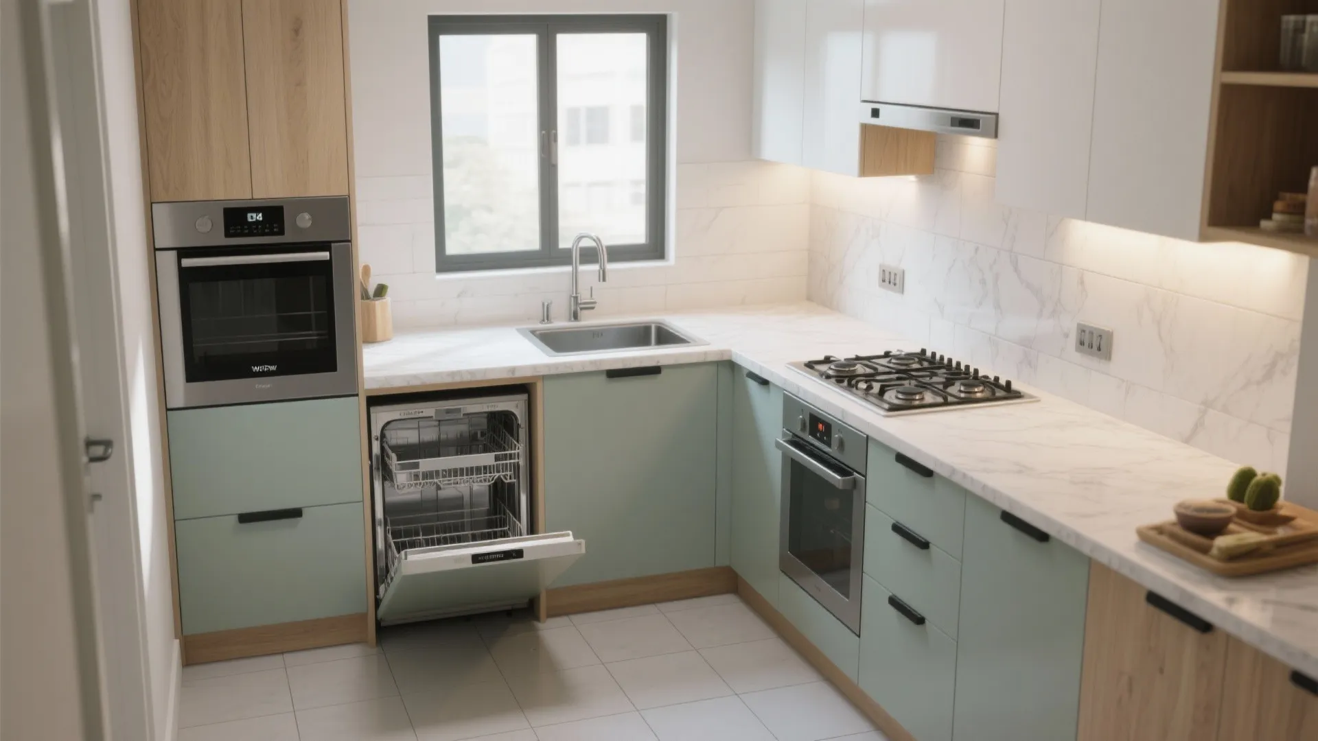 L-shaped kitchen that actually cooks