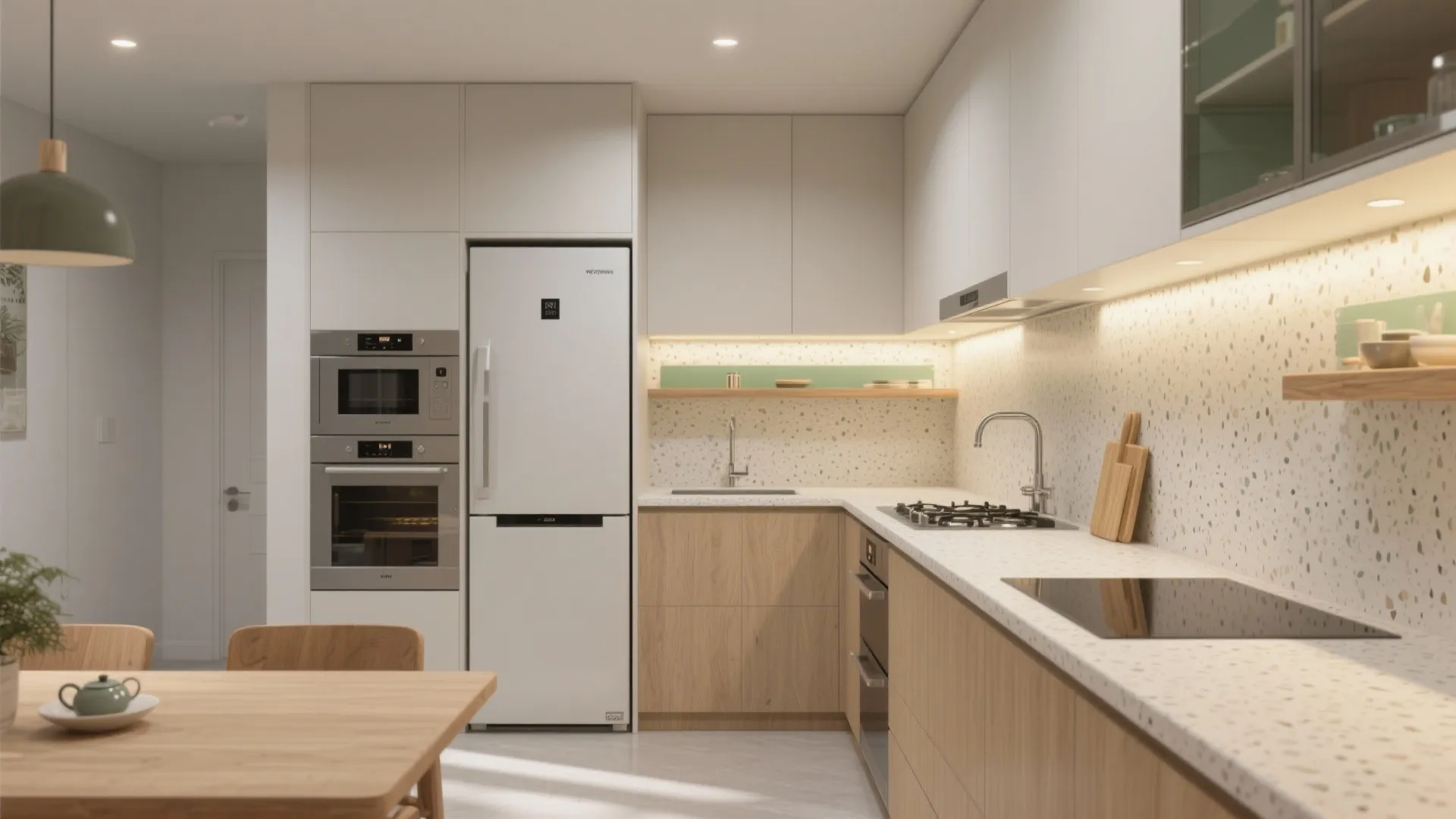 L-shaped kitchen zoning with storage that works