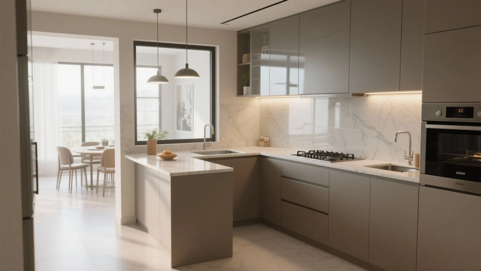 1) A Modular Kitchen That Flows: L or U With a Seamless Backsplash