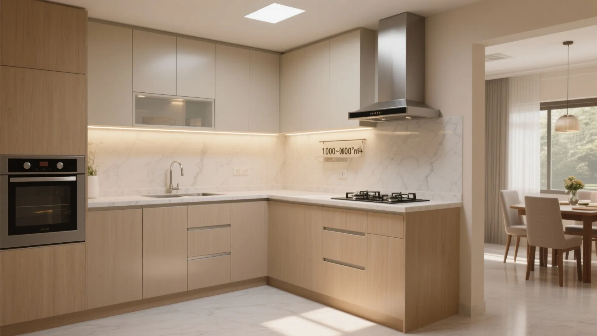 Space-smart modular kitchen (with a calm, minimalist core)