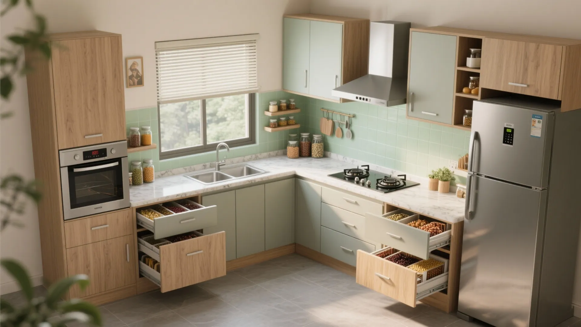 A compact, hardworking modular kitchen