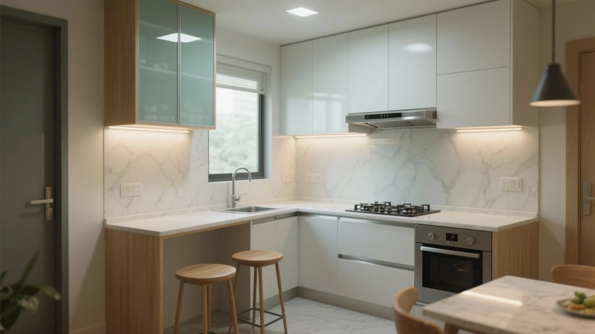 L-Shaped Small Kitchen Layout