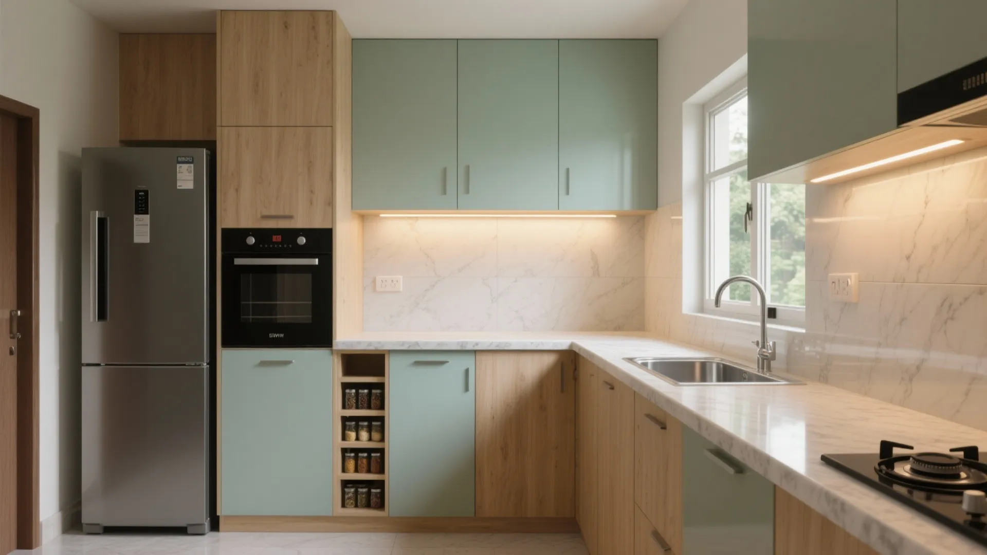 A Space-Savvy L-Shaped Kitchen That Works Hard