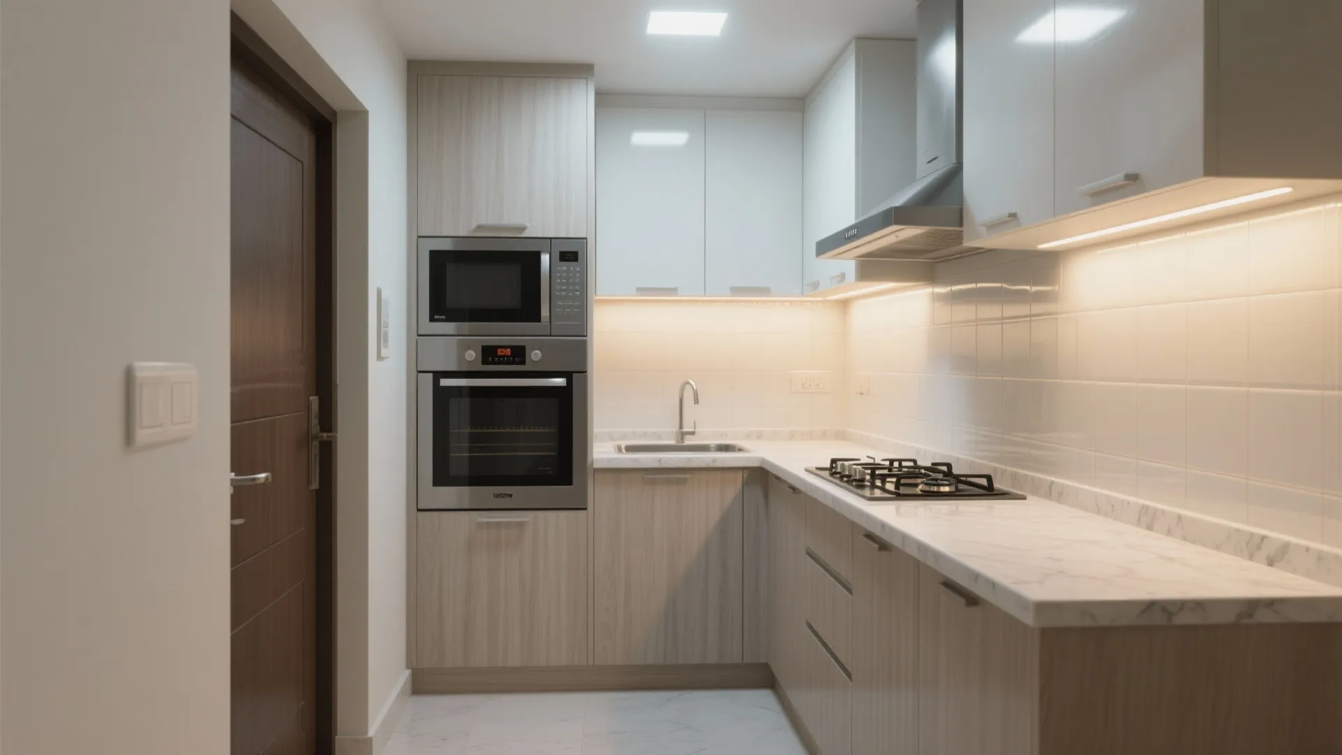 Minimalist kitchen with tall storage and better ventilation