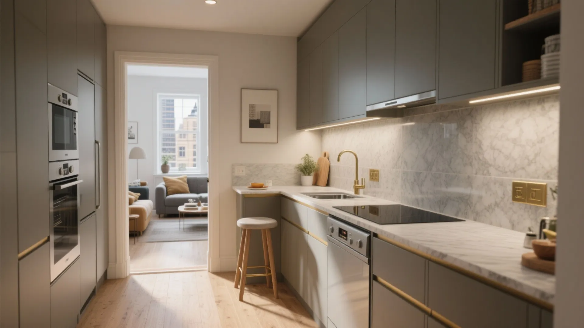 Smart L-Shaped Kitchens for City Flats