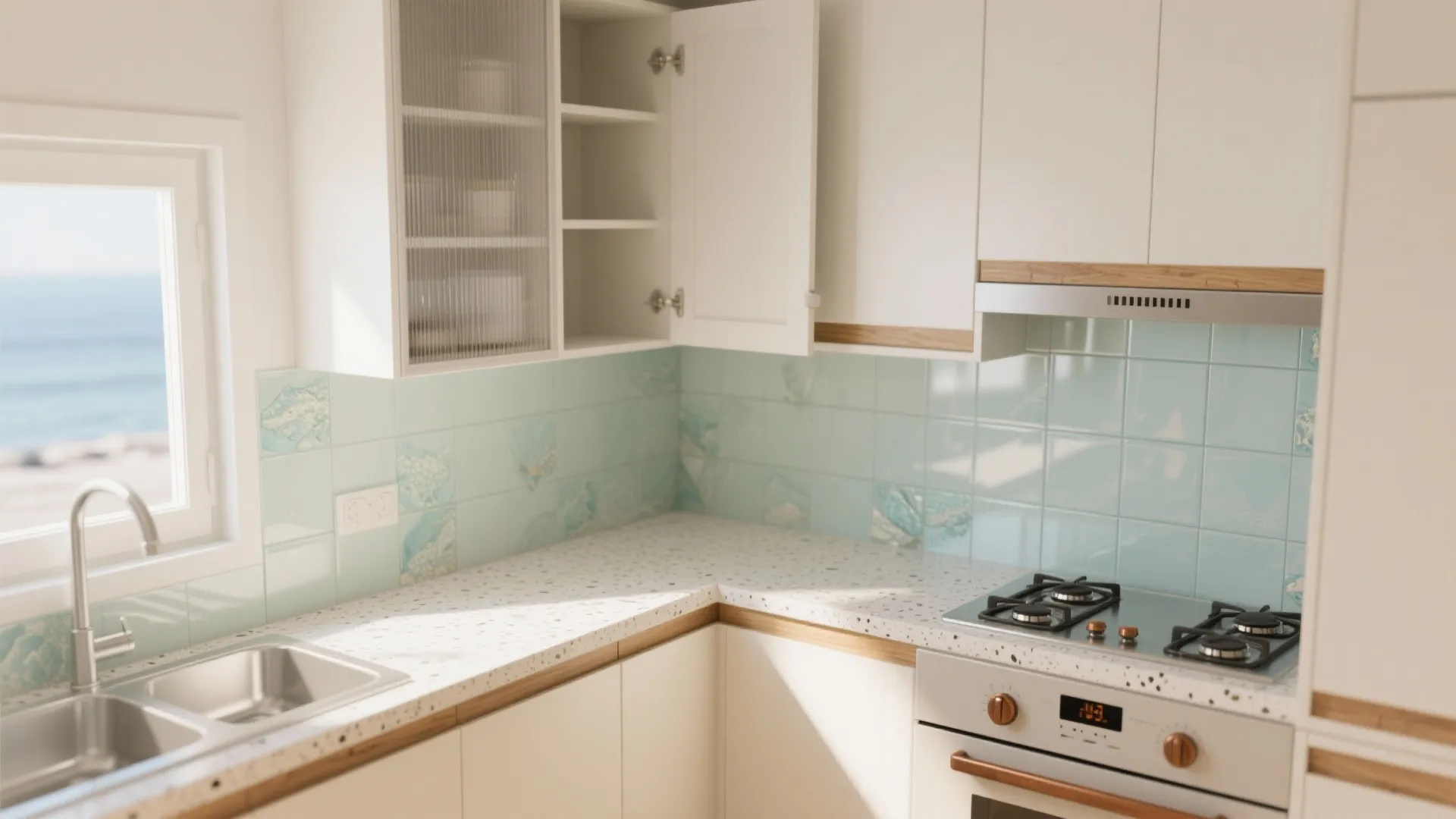 Compact Coastal Kitchen, Big on Function