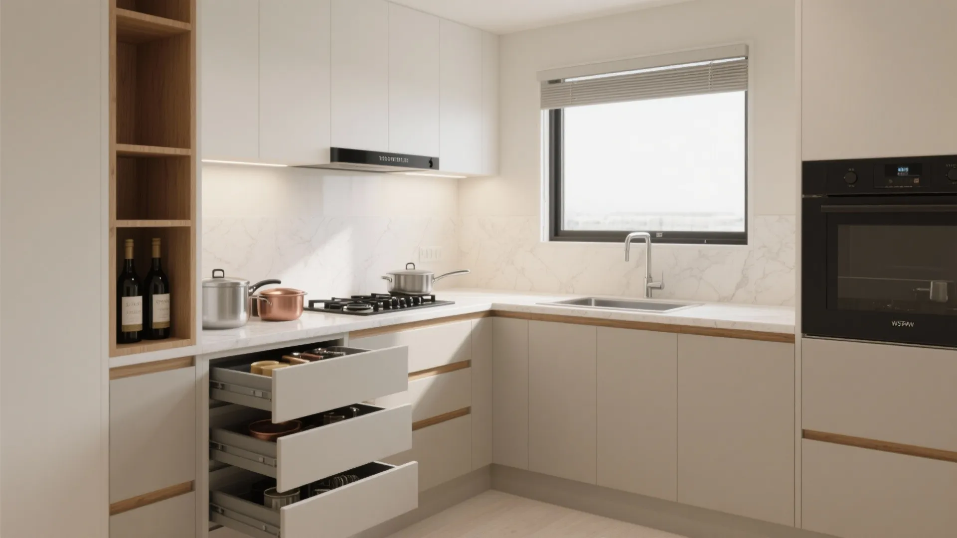 Minimalist kitchen storage that actually works