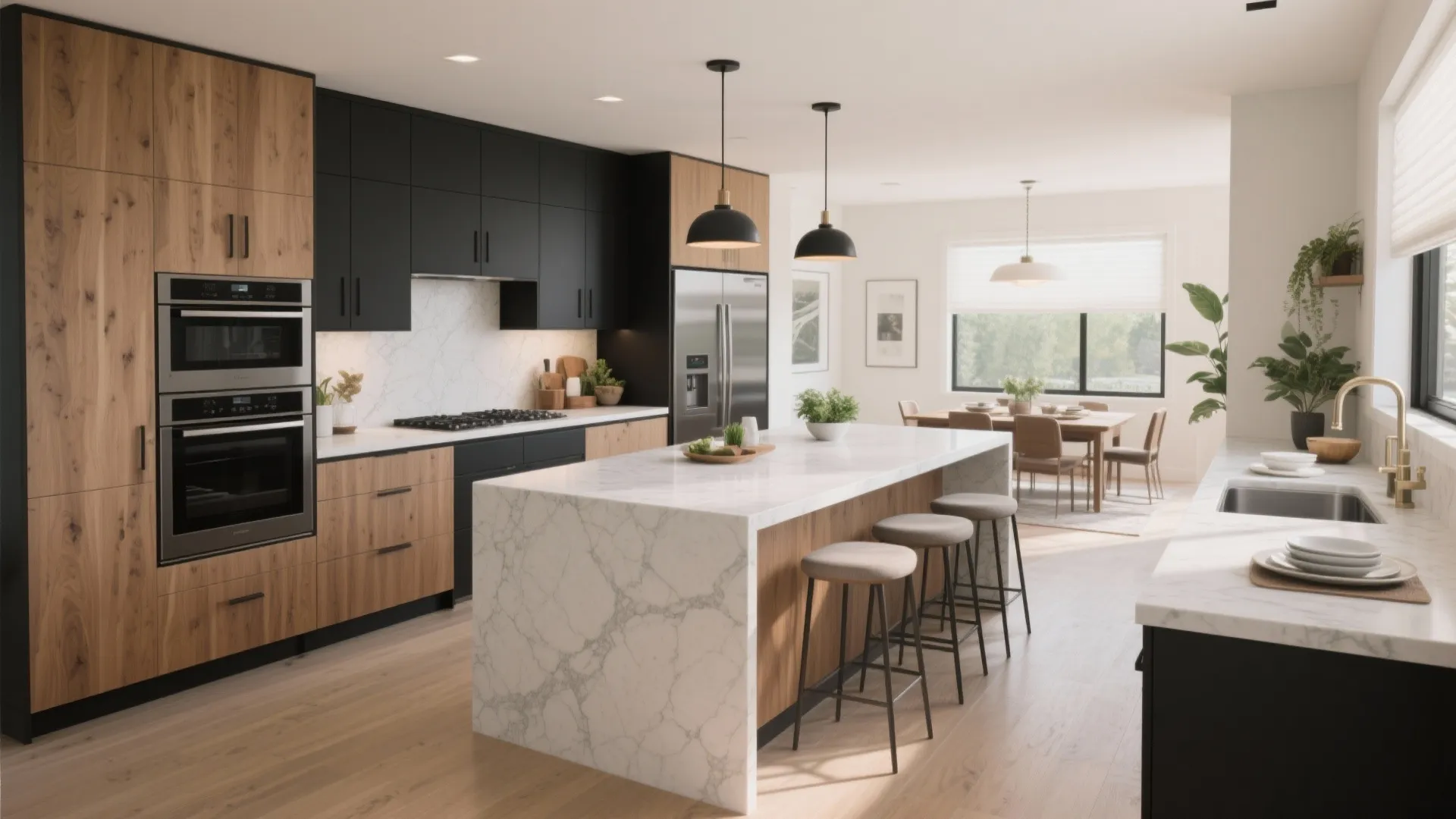 A flexible L-shaped kitchen with an entertainer’s island