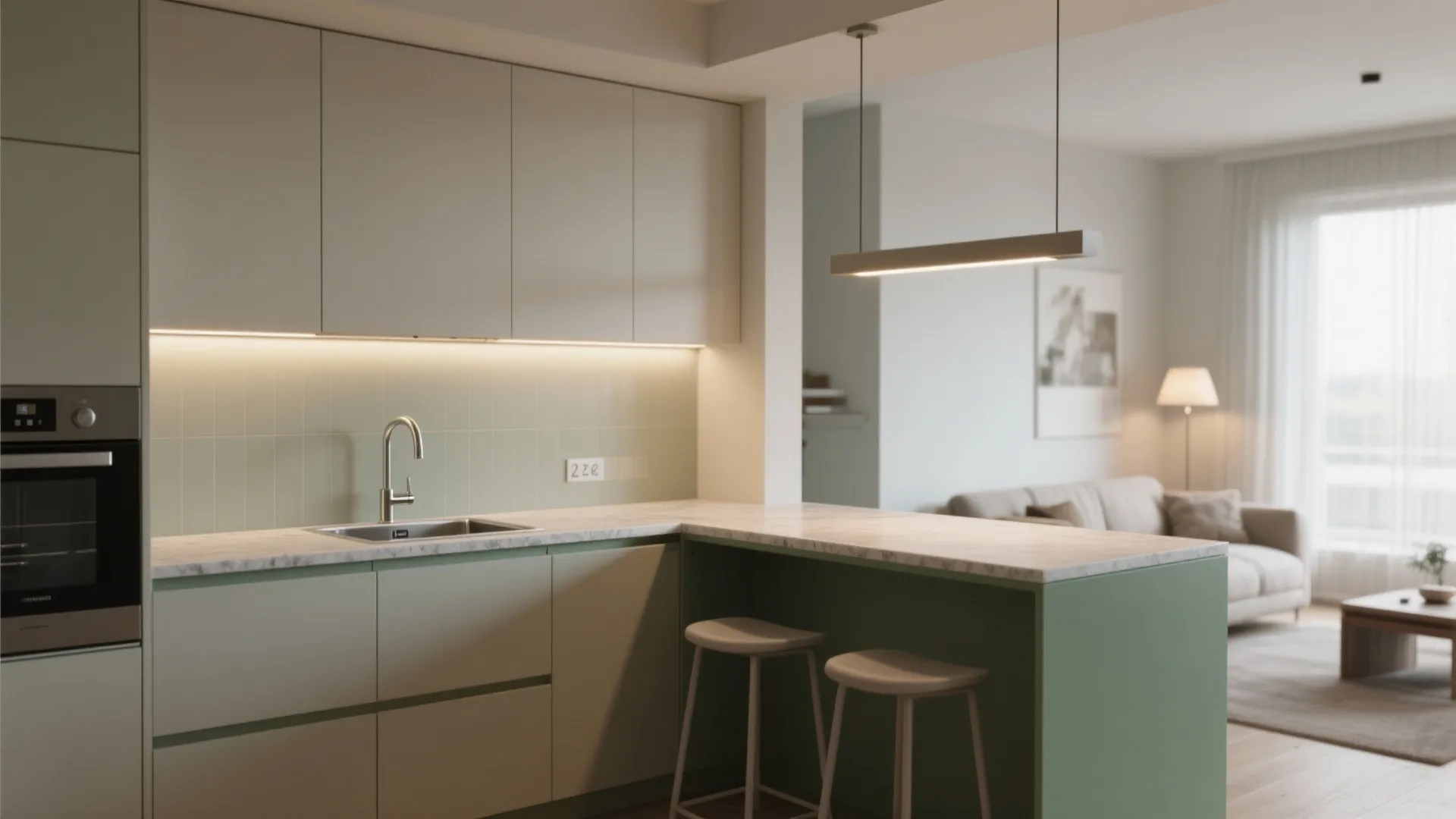 L-Shaped Small Kitchen Layout