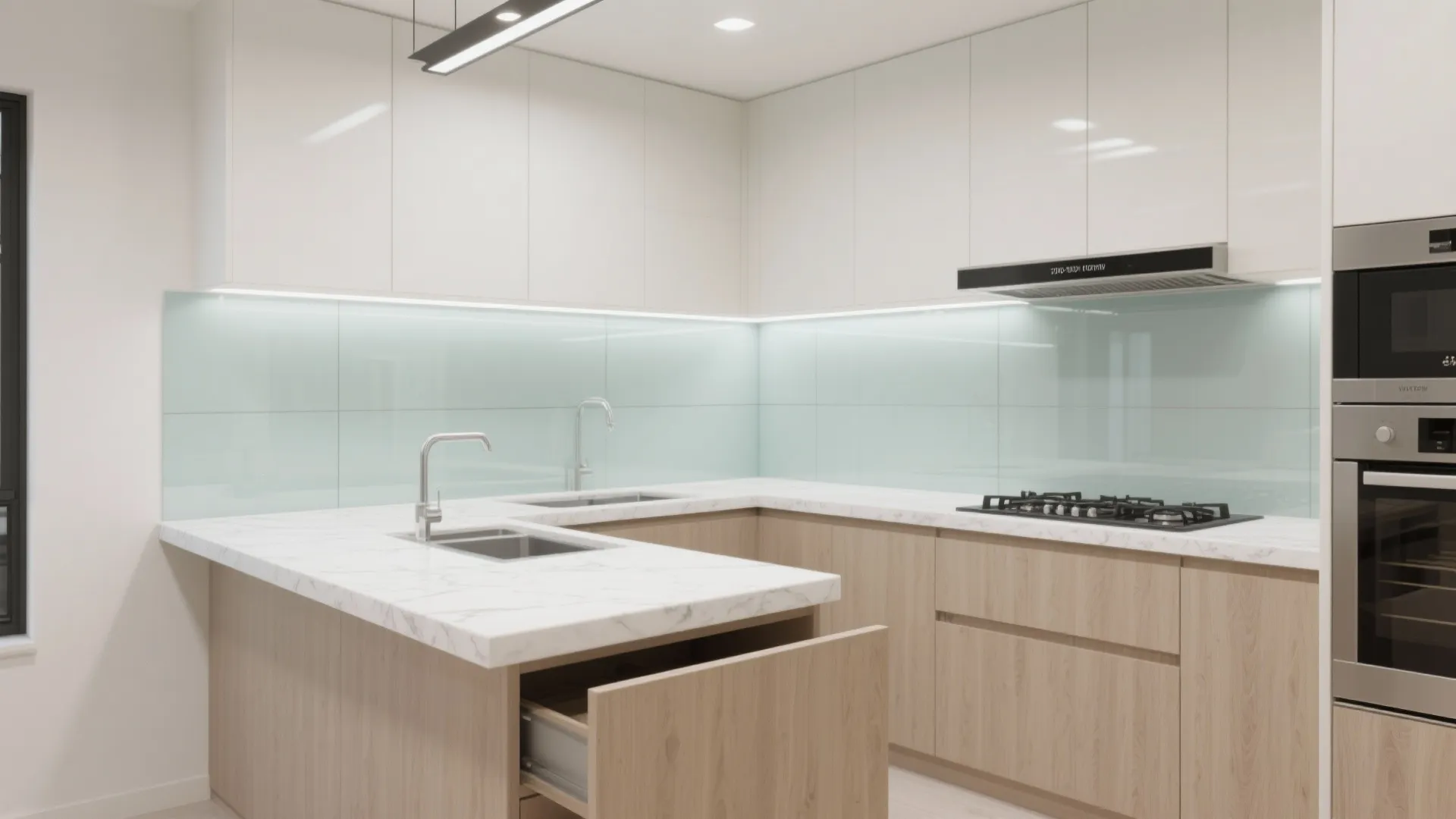 L-Shaped Kitchen That Works Like a U (in Less Space)