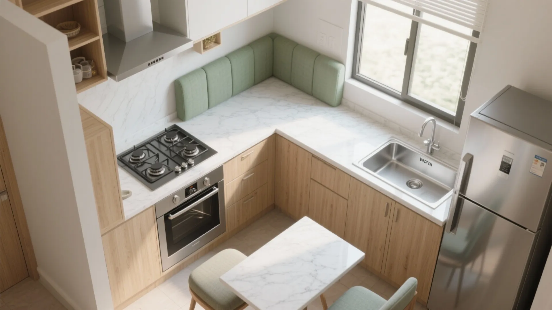 L-Shaped Kitchen with a Breakfast Nook