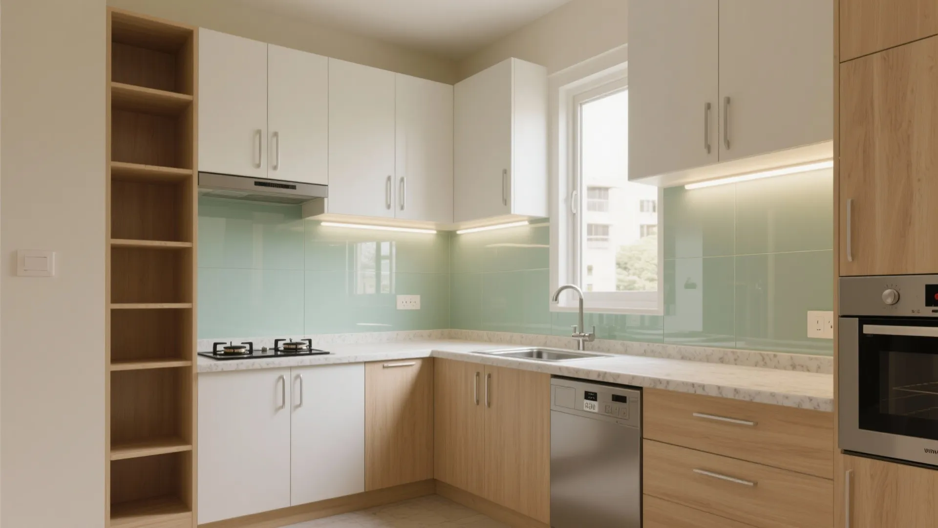 1) Smart Modular Kitchen With Space-Efficient Geometry