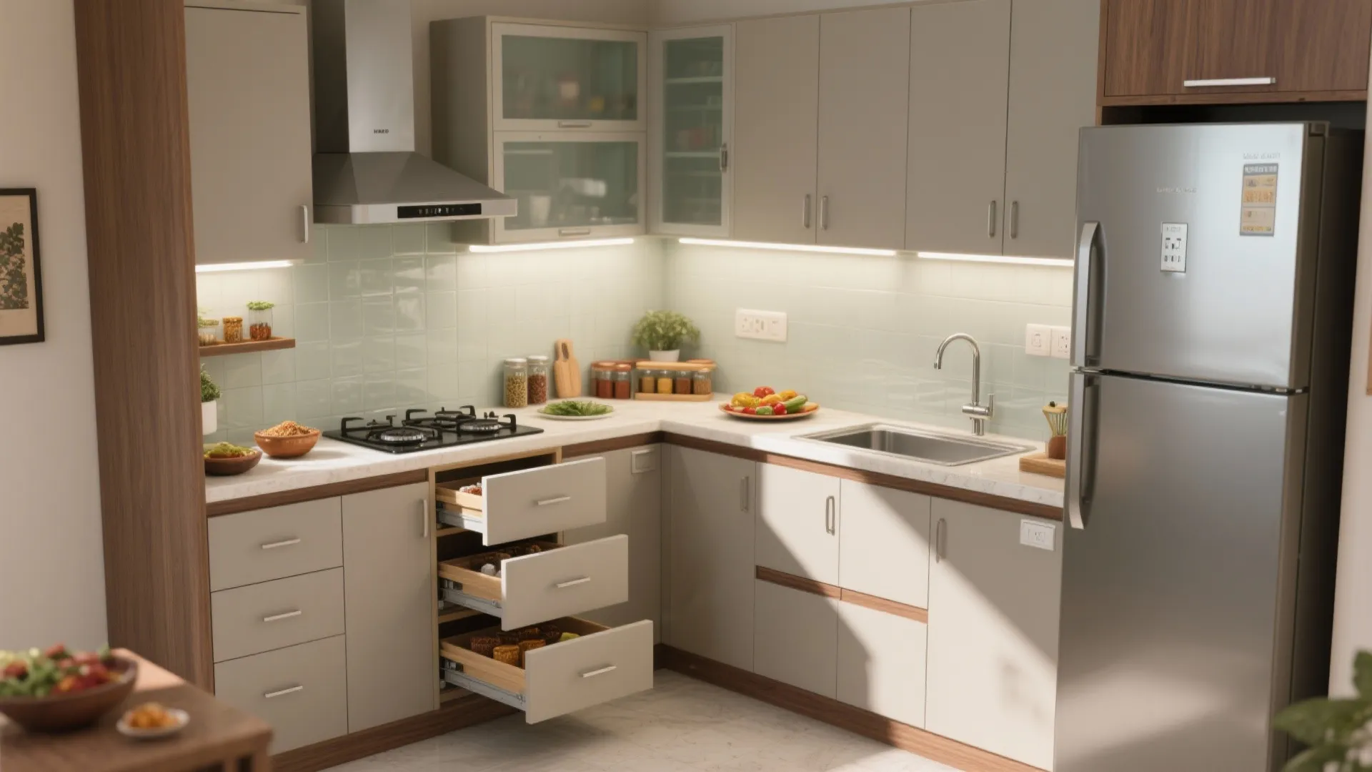 Minimalist Kitchen Storage That Works for Indian Homes