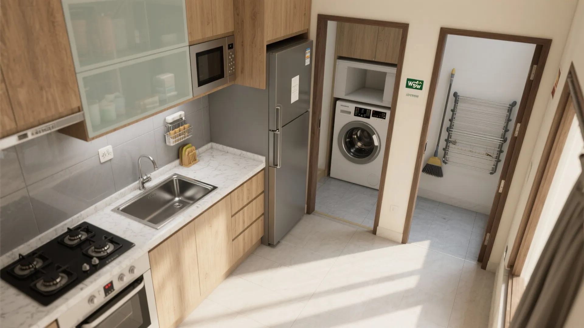 L-shaped kitchen and utility zoning that actually flows