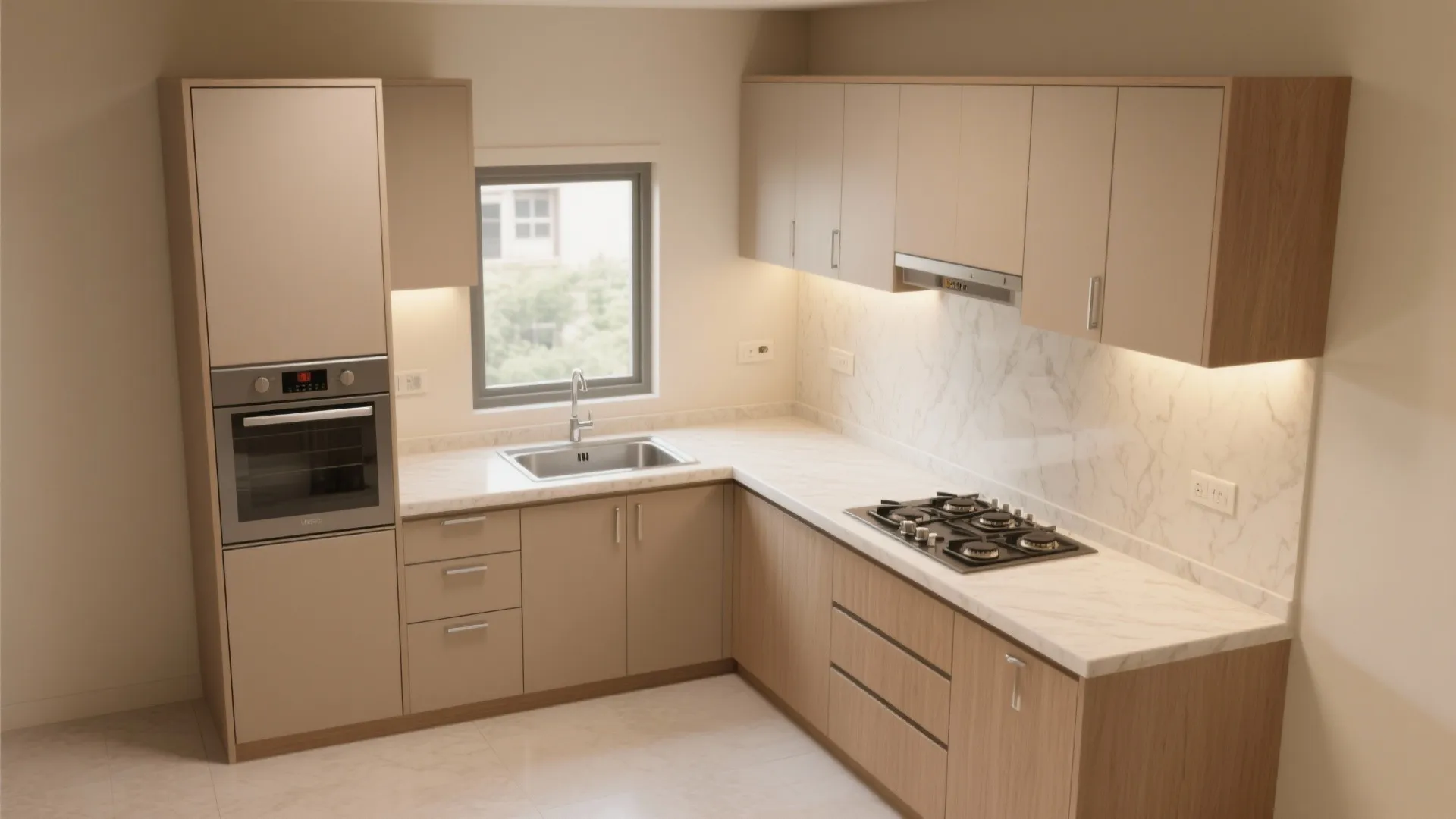 Minimalist modular kitchen storage (with a smart L-shaped plan)