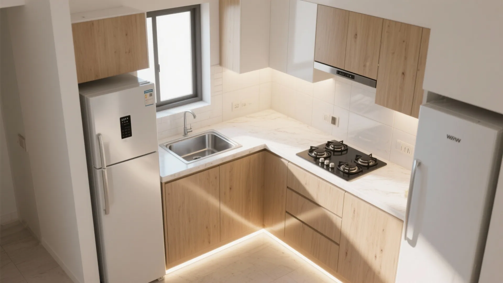 L-Shaped Small Kitchen Layout