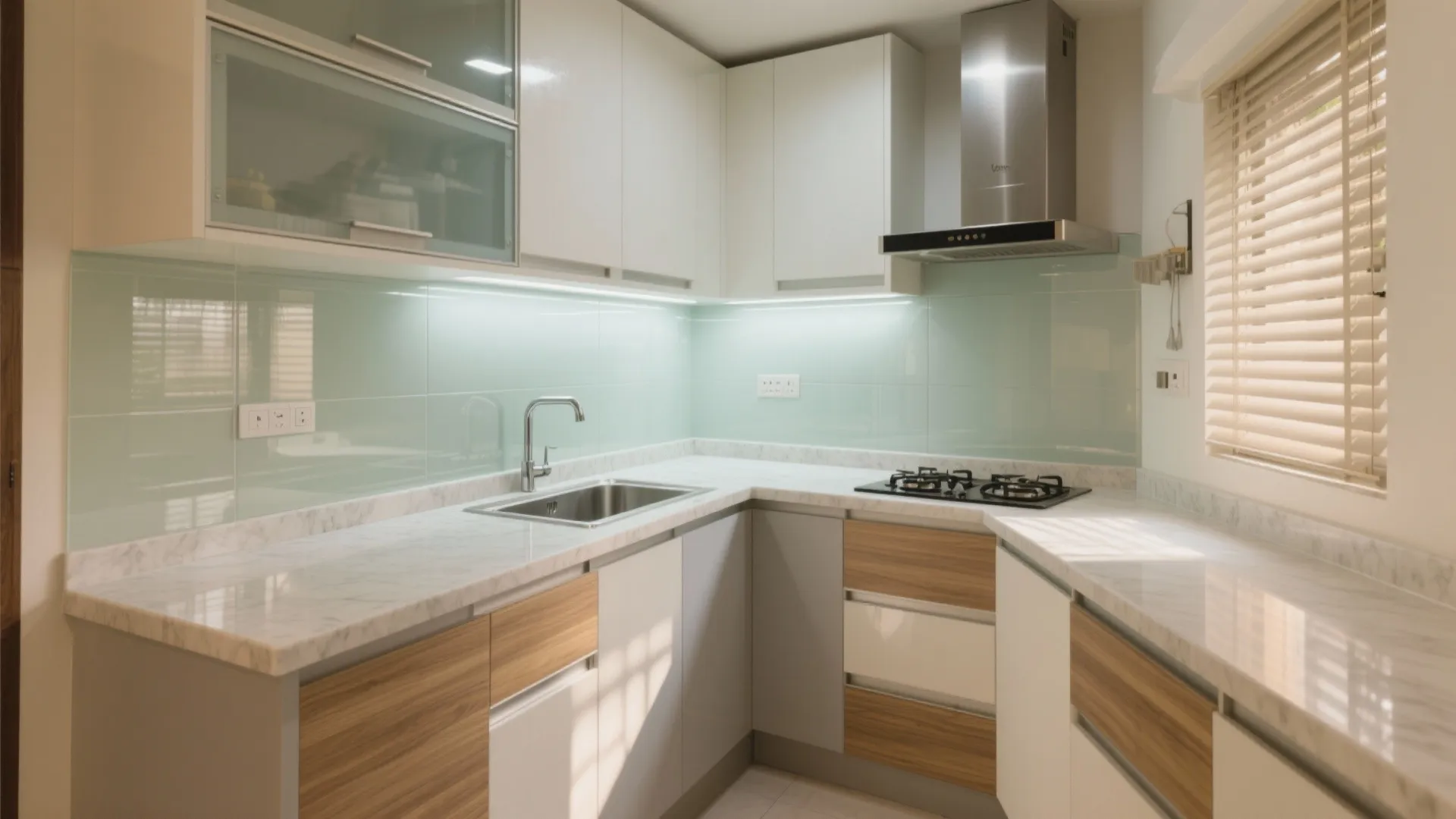 1) An L-shaped Small Kitchen That Works Harder