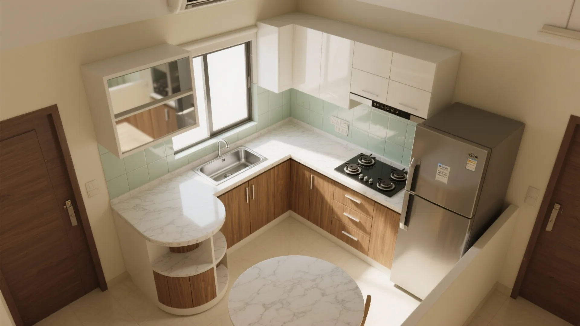 L-Shaped Small Kitchen Layout That Works Hard