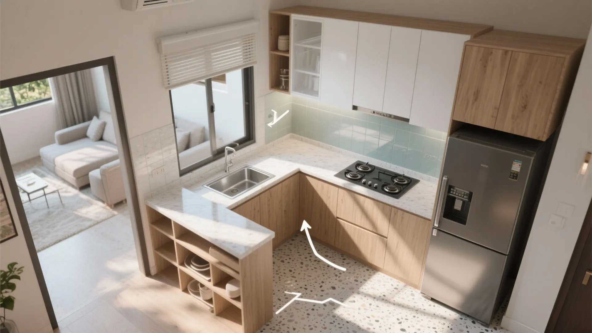 L-Shaped Kitchen and Open-Plan Flow That Live Larger