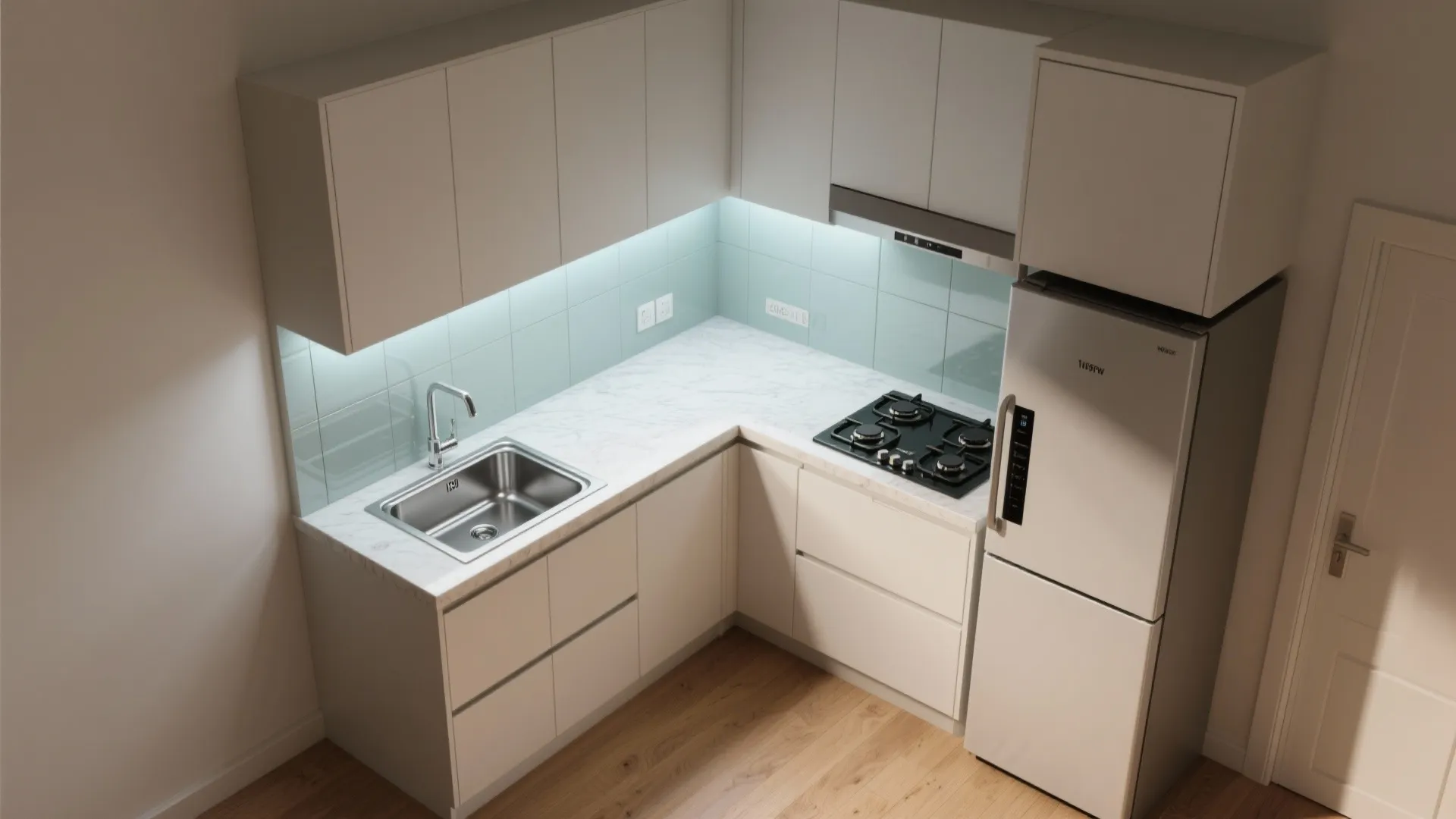 L-Shaped Micro-Kitchen That Works Hard