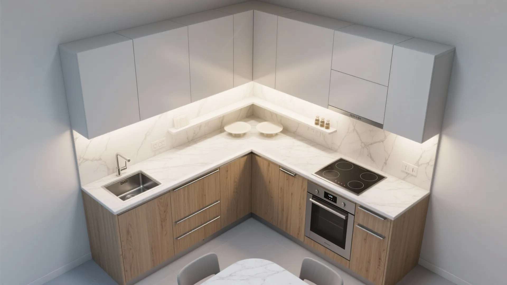 Modular Kitchen With L-Shaped Efficiency