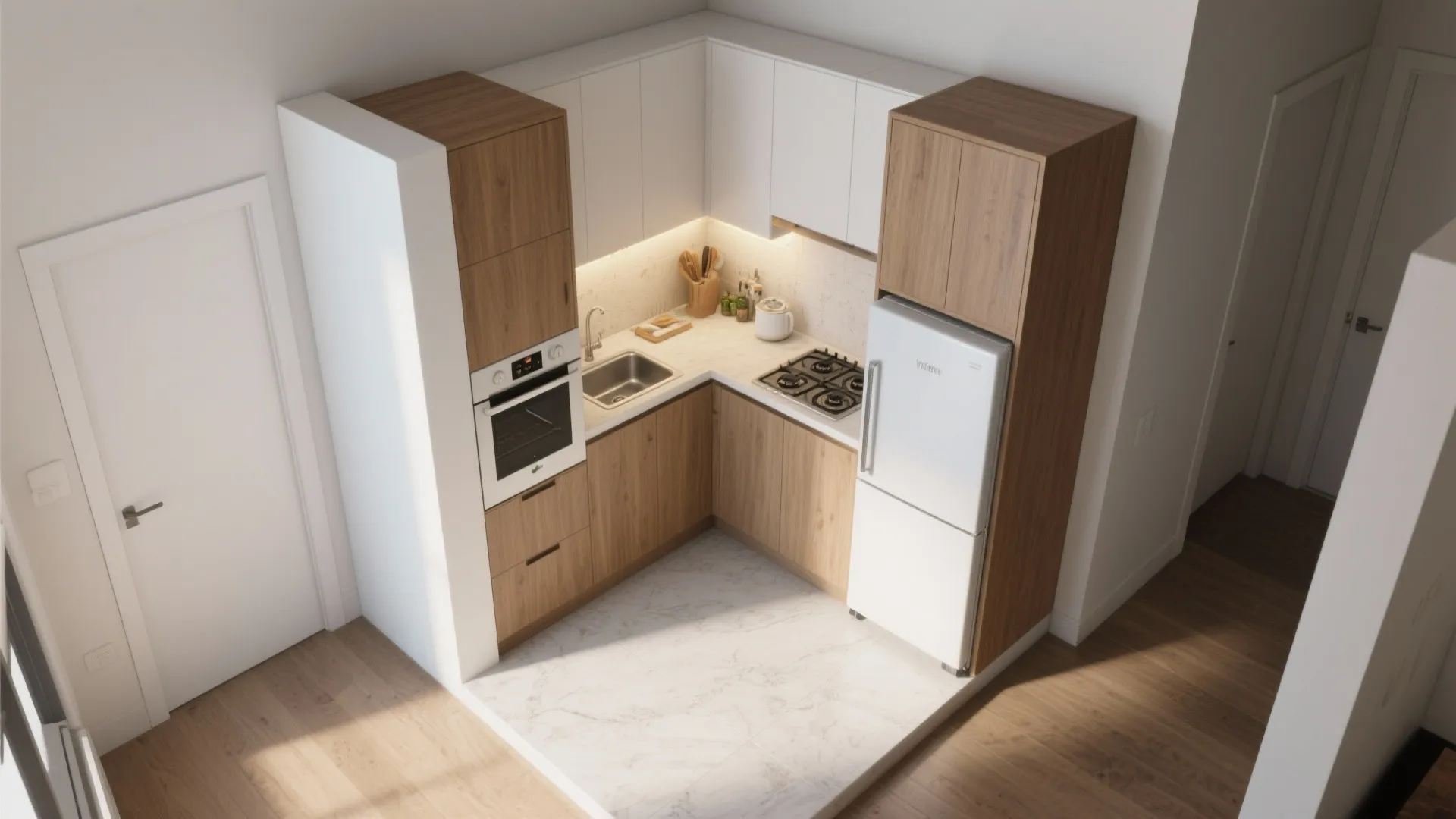 Smarter L-Shaped Small Kitchen Layout