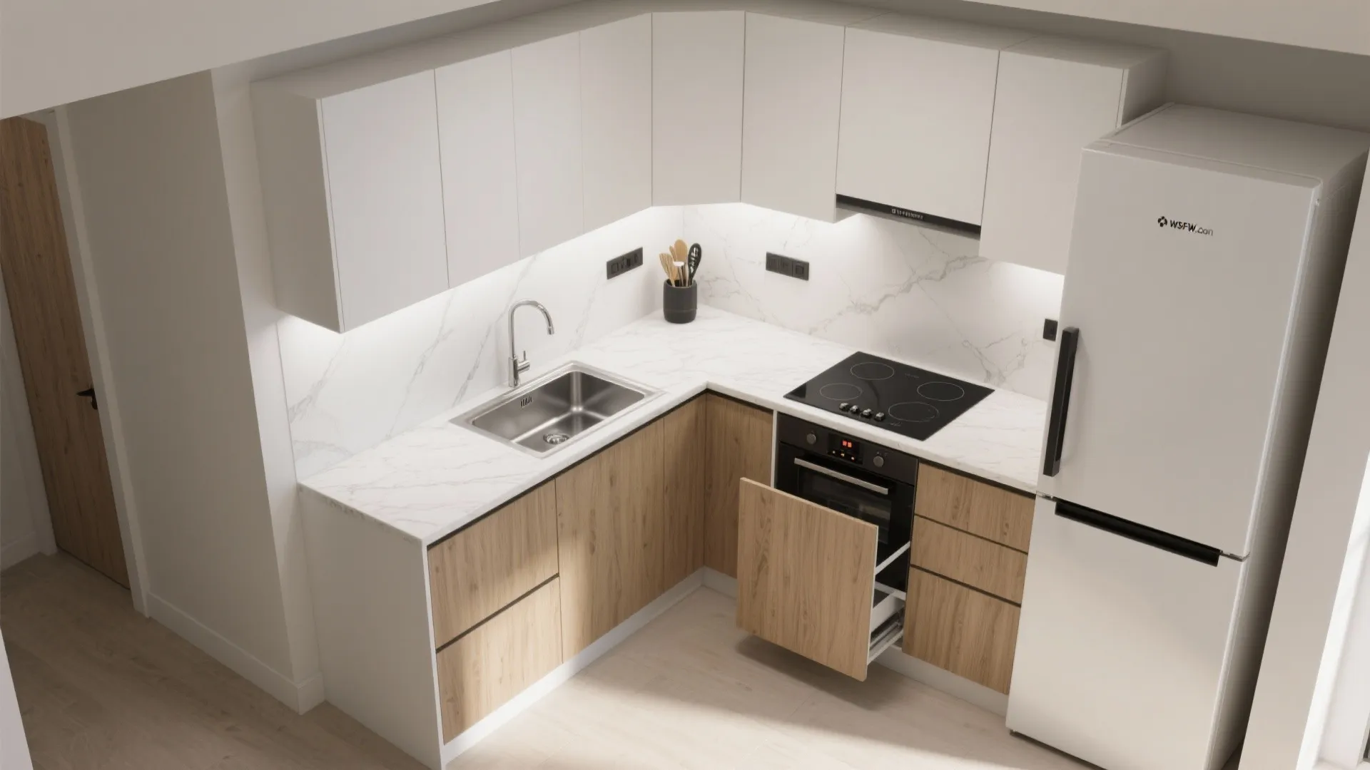 L-Shaped Kitchen Layout That Works Hard