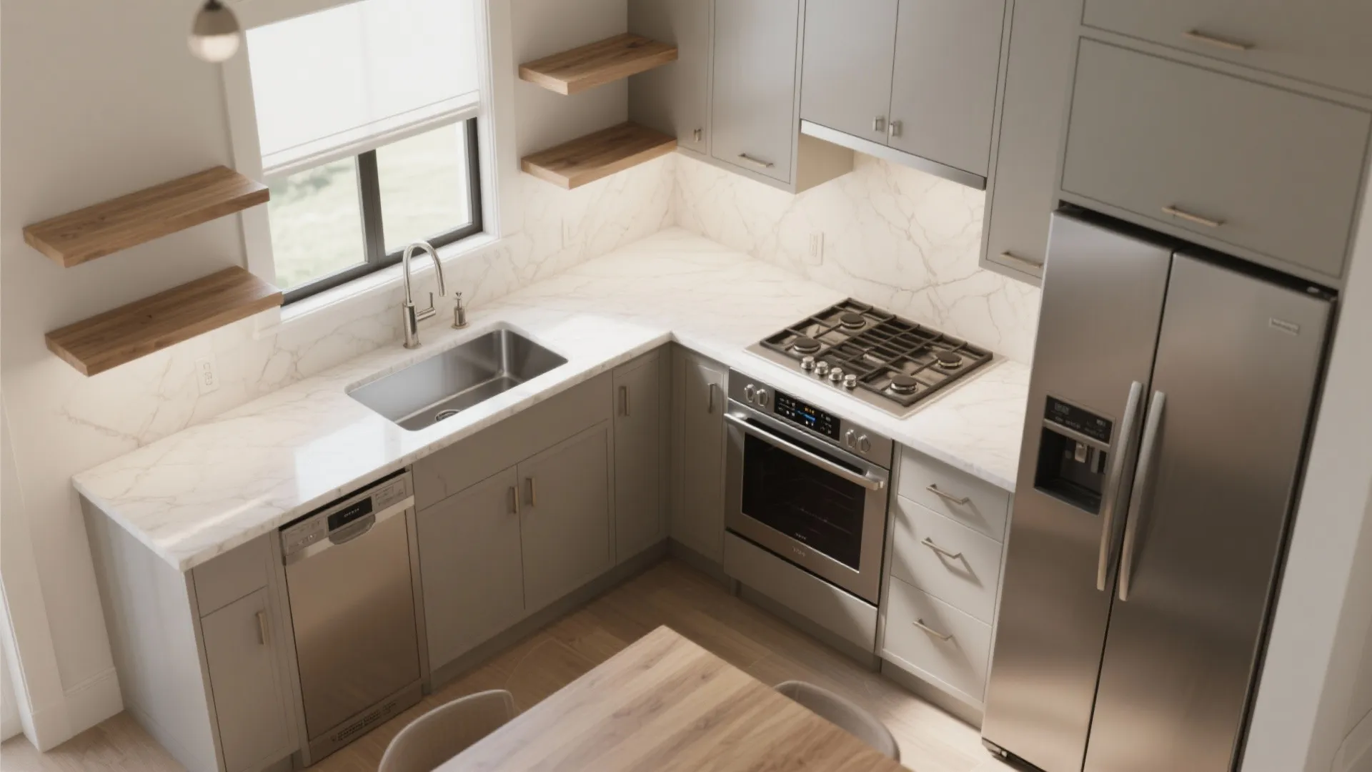L‑Shaped Secondary Kitchen for Effortless Prep