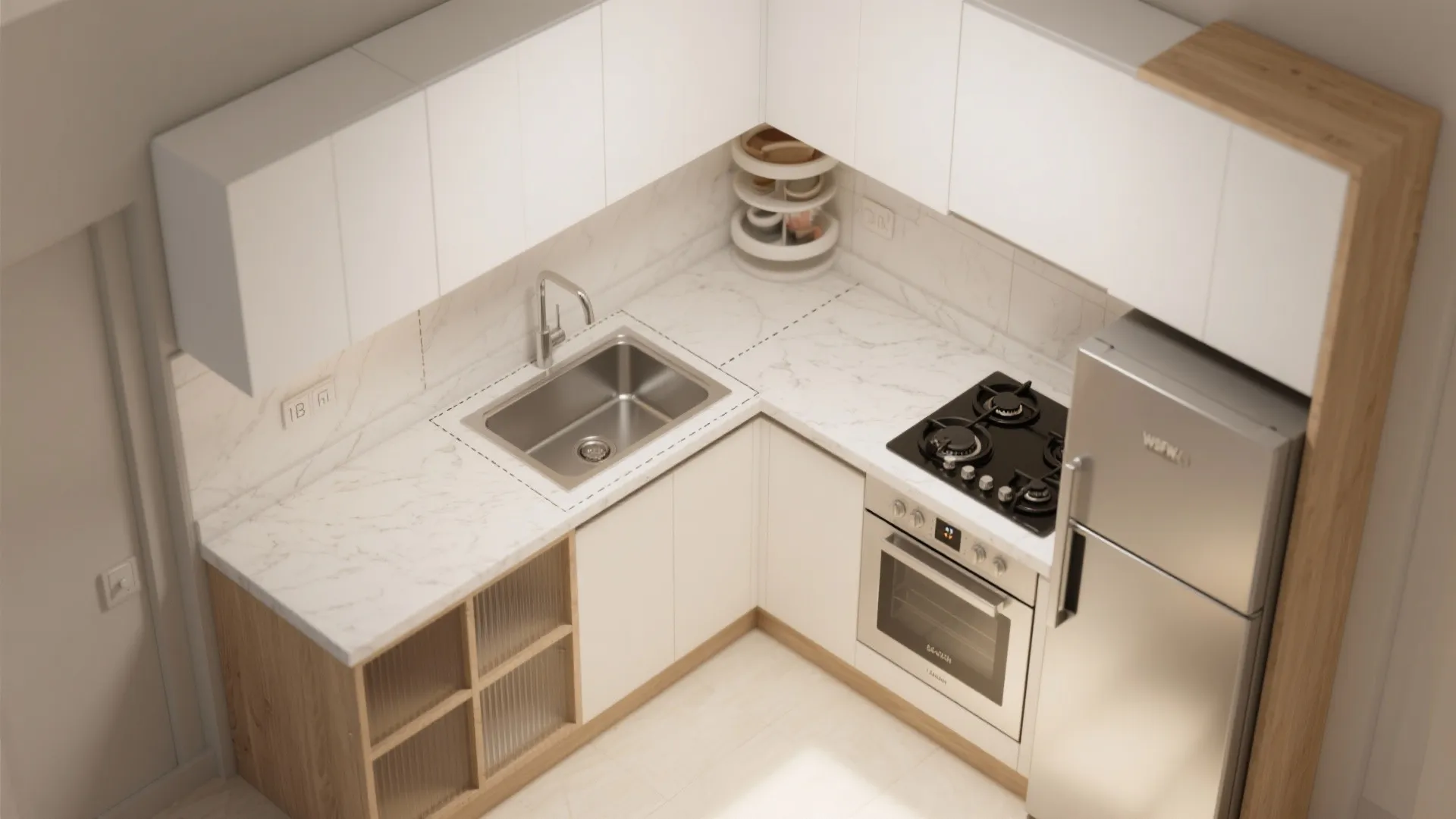 L-Shaped Small Kitchen Layout for Effortless Flow