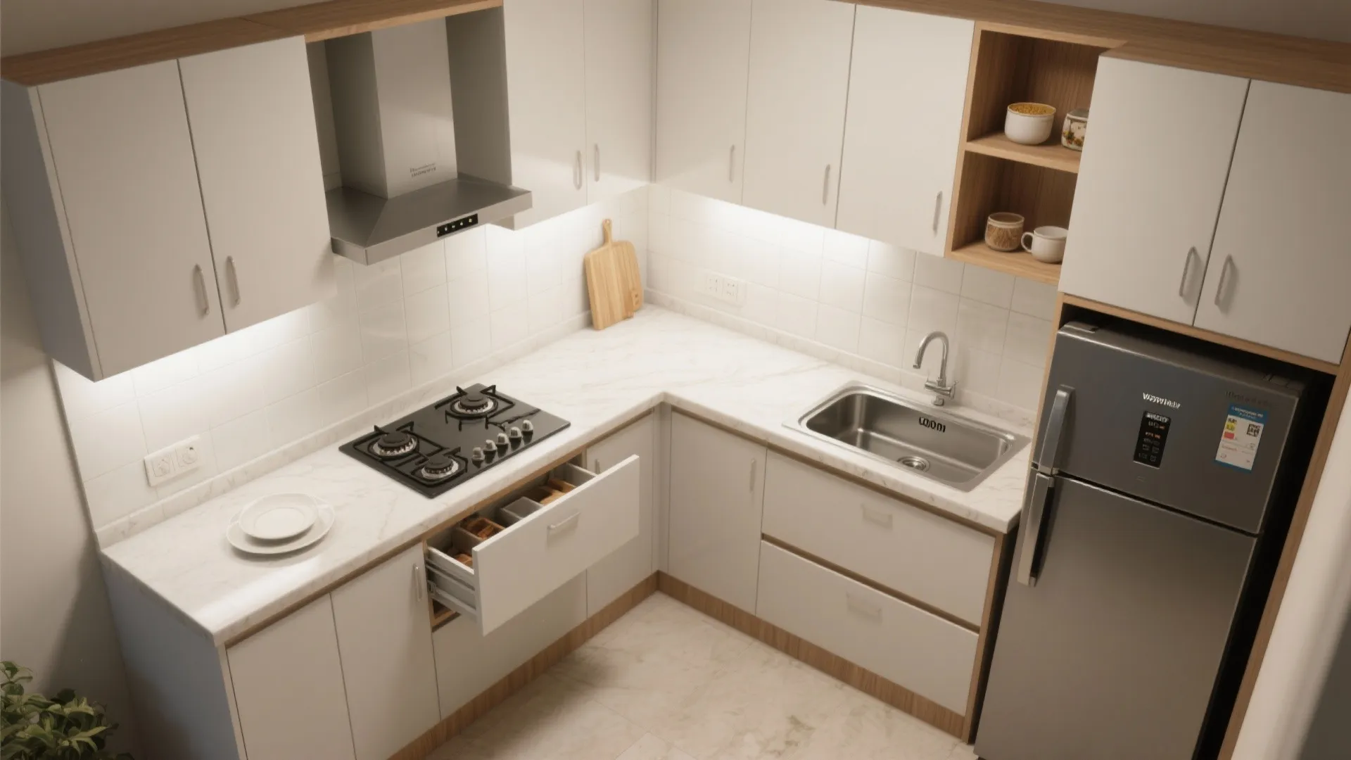 L-Shaped Kitchen Efficiency