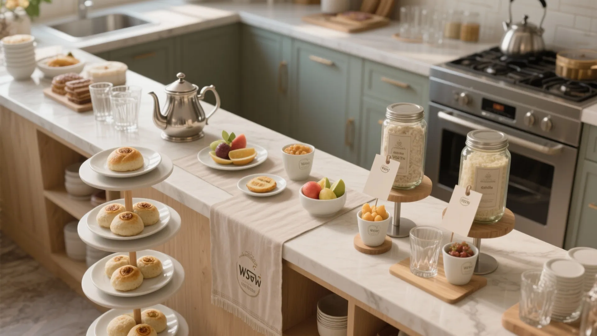 L-Shaped Kitchen Serving Corner
