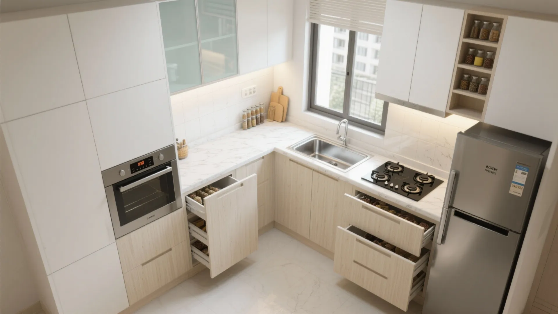 3) Compact Kitchen Planning That Works Hard