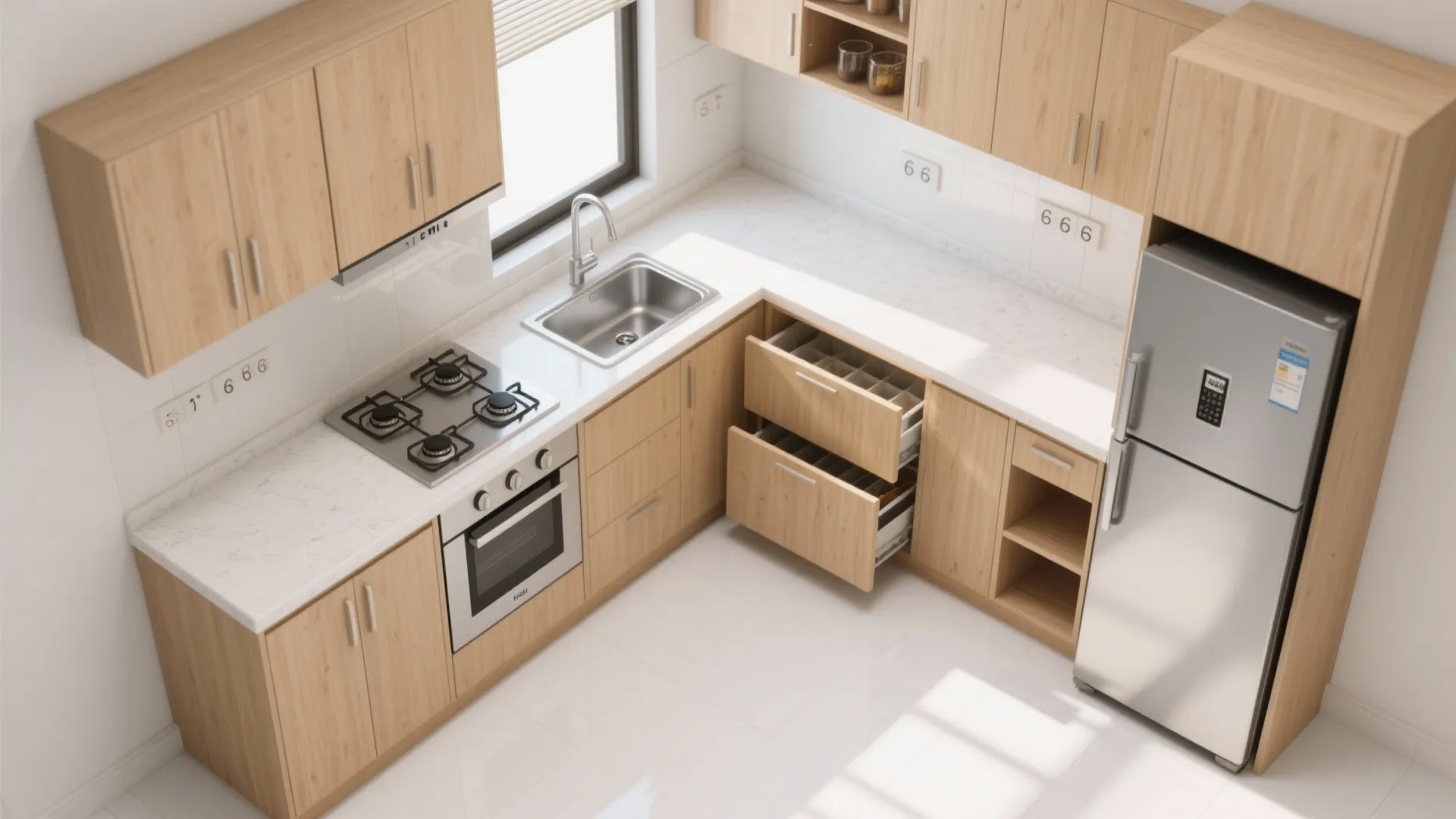 An L-Shaped Small Kitchen That Doesn’t Feel Small