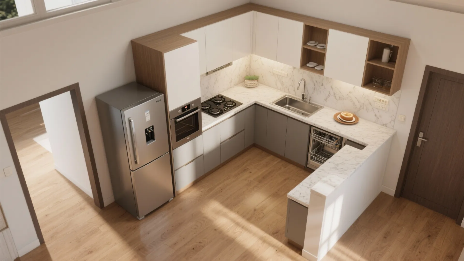 L-shaped planning to unlock more counter space